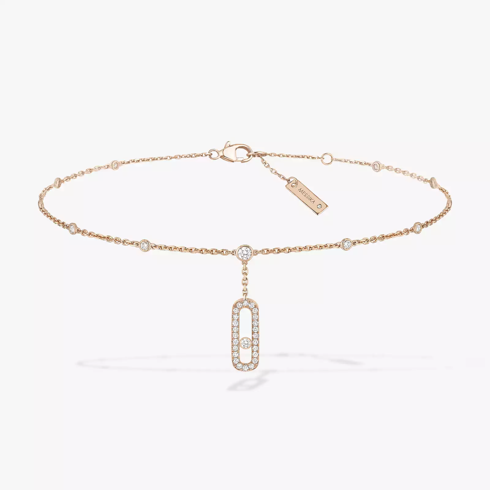 Bracelet Femme Or Rose Diamond Bracelet de Cheville Move Uno Pavé 06592-PG