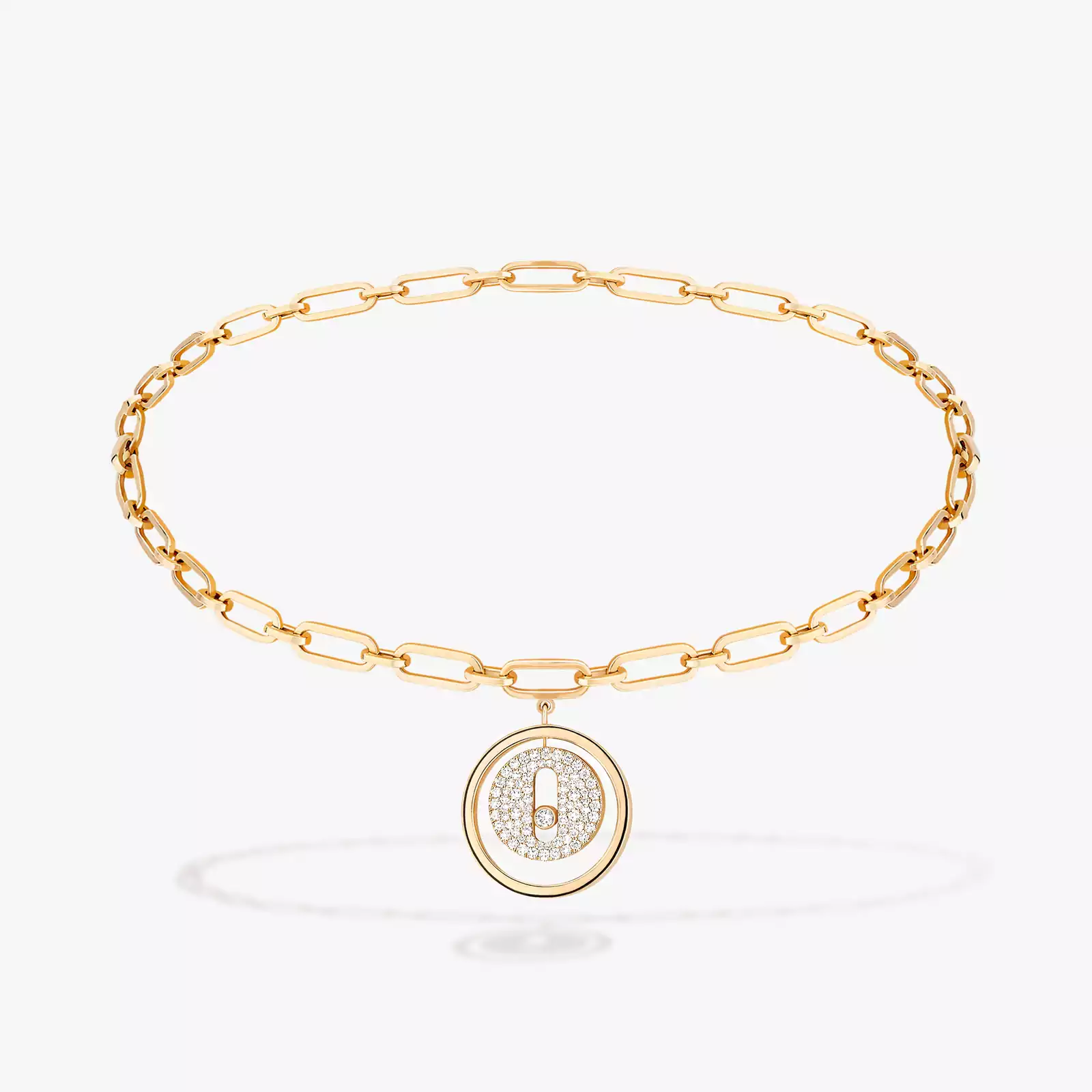Bracelet Femme Or Jaune Diamant Bracelet de Cheville Lucky Move Pavé 12151-YG