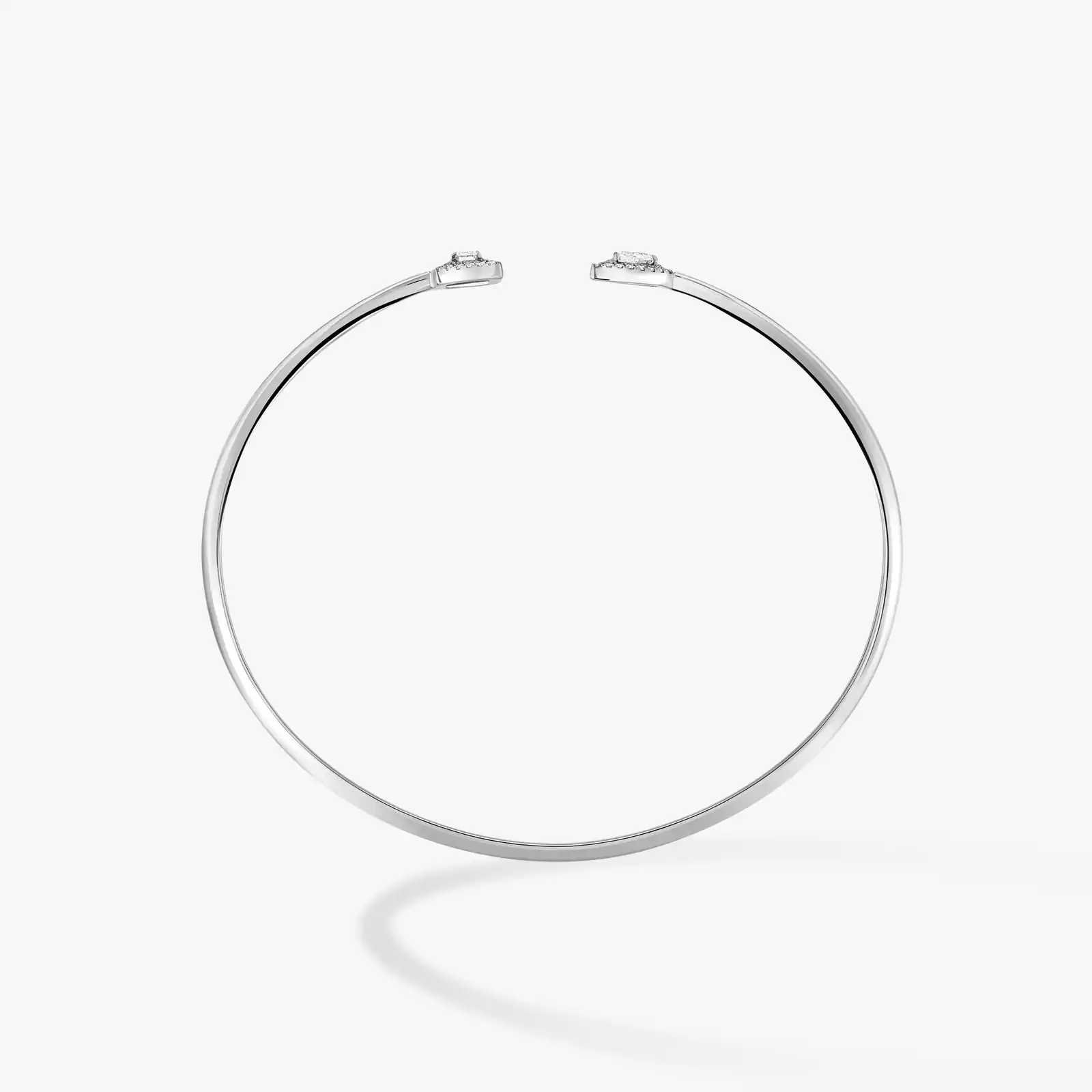My Twin Toi & Moi Thin Bangle 0.15ct x2 White Gold For Her Diamond Bracelet 07222-WG