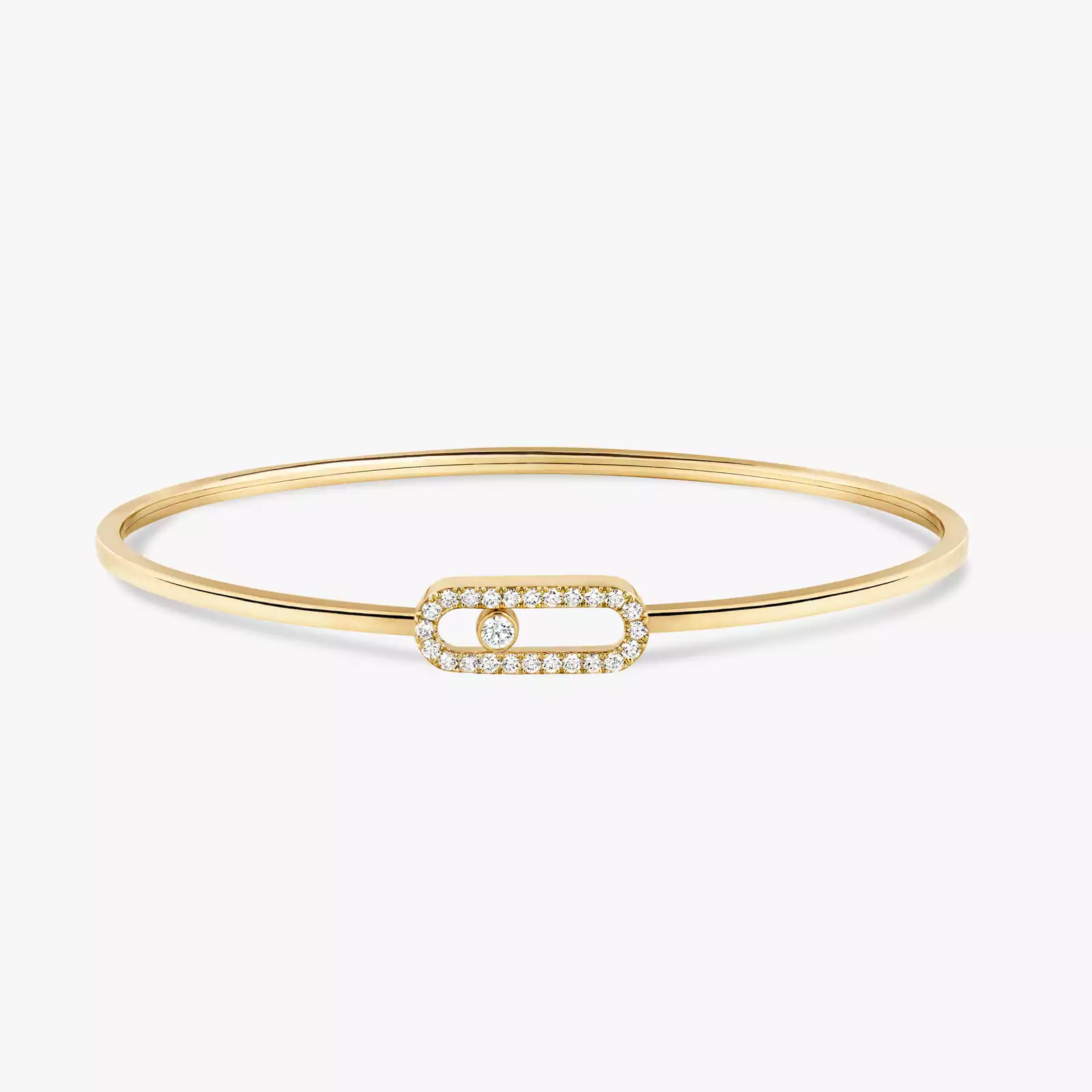 Move Uno密镶钻石弹性细手镯 中号款 Yellow Gold Diamond For Her Bracelet 12057-YG
