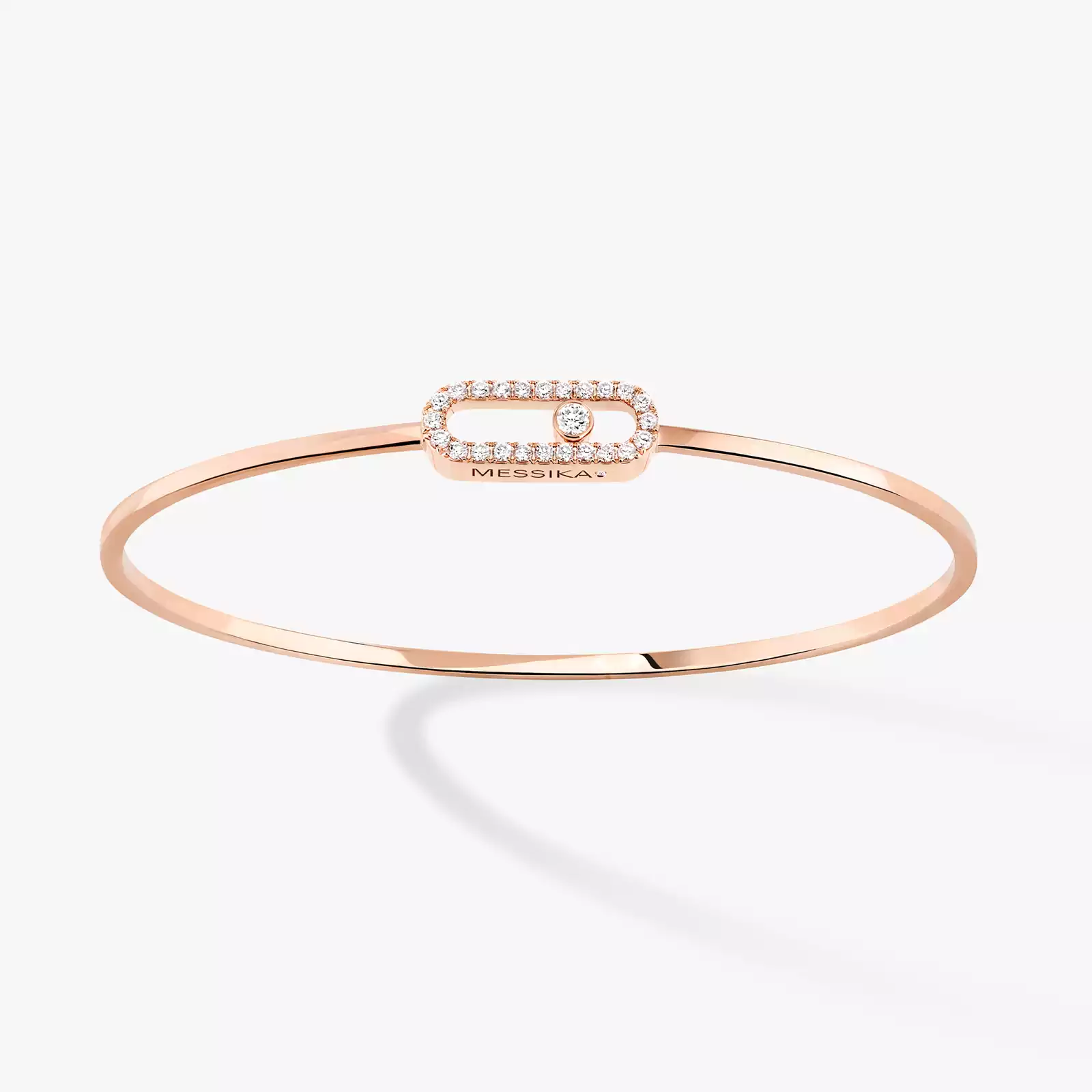 Move Uno Pavé Flex Bangle MM Pink Gold For Her Diamond Bracelet 12057-PG