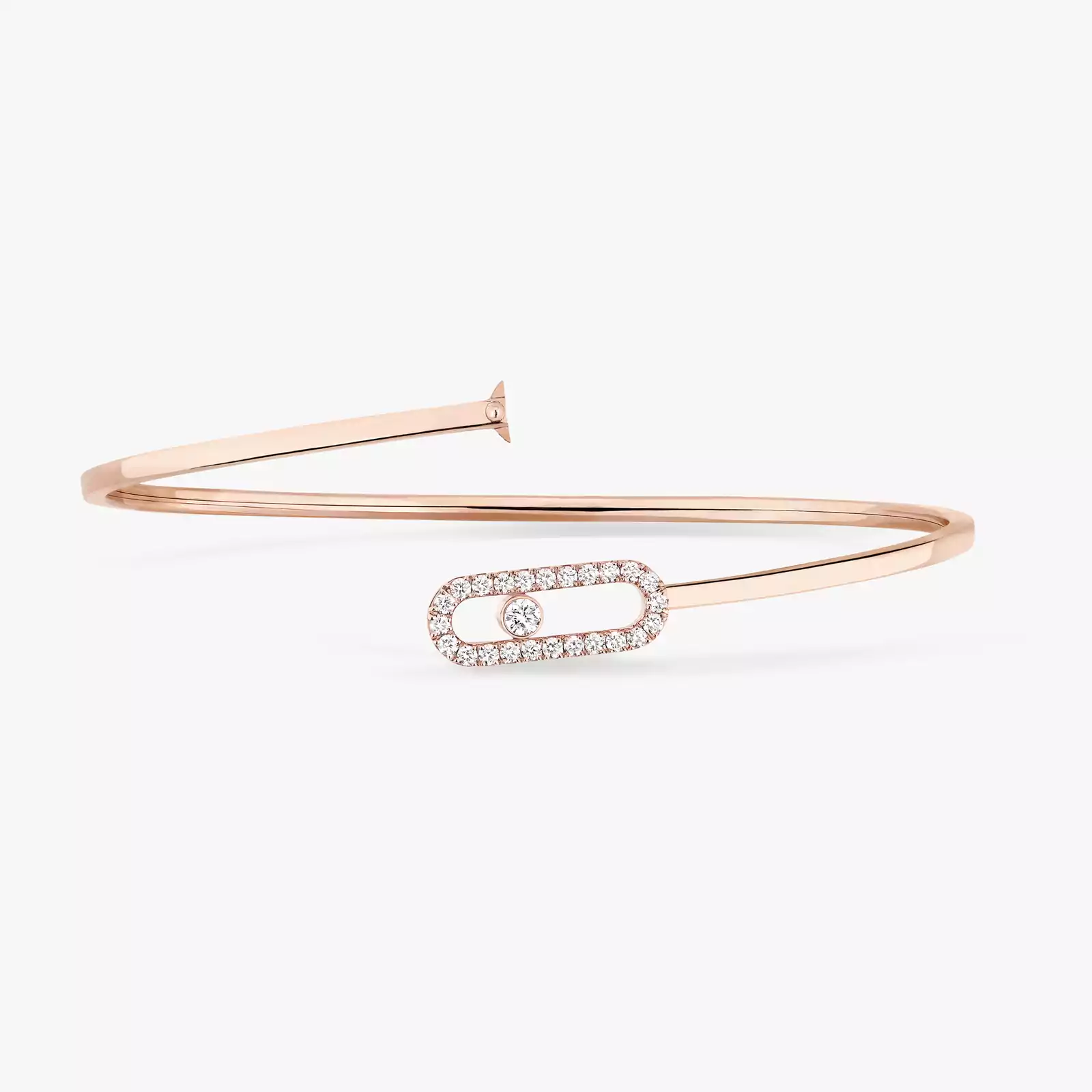 Move Uno Pavé Flex Bangle MM Pink Gold For Her Diamond Bracelet 12057-PG