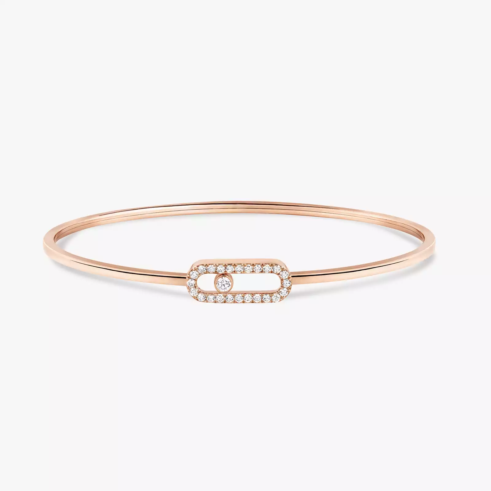 Move Uno Pavé Flex Bangle MM Pink Gold For Her Diamond Bracelet 12057-PG