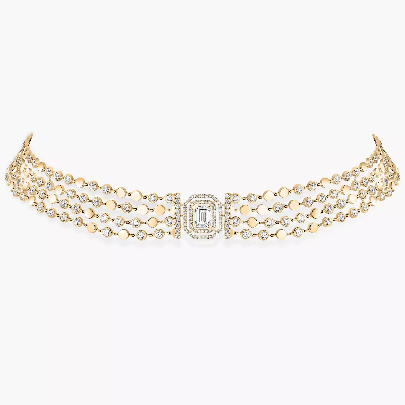 D-Vibes Multi-Row Necklace Yellow Gold For Her Diamond Necklace 12434-YG