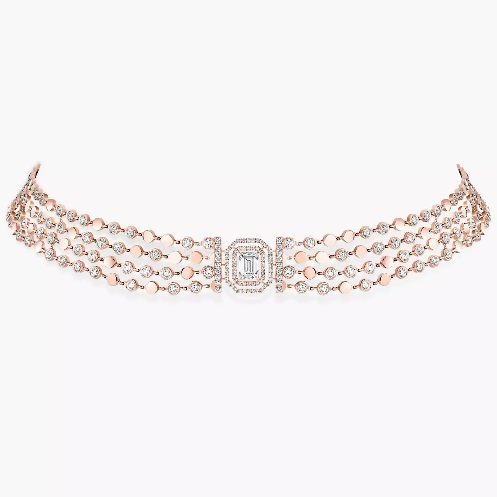 Collier Femme Or Rose Diamond Collier D-Vibes Multi Rangs 12434-PG