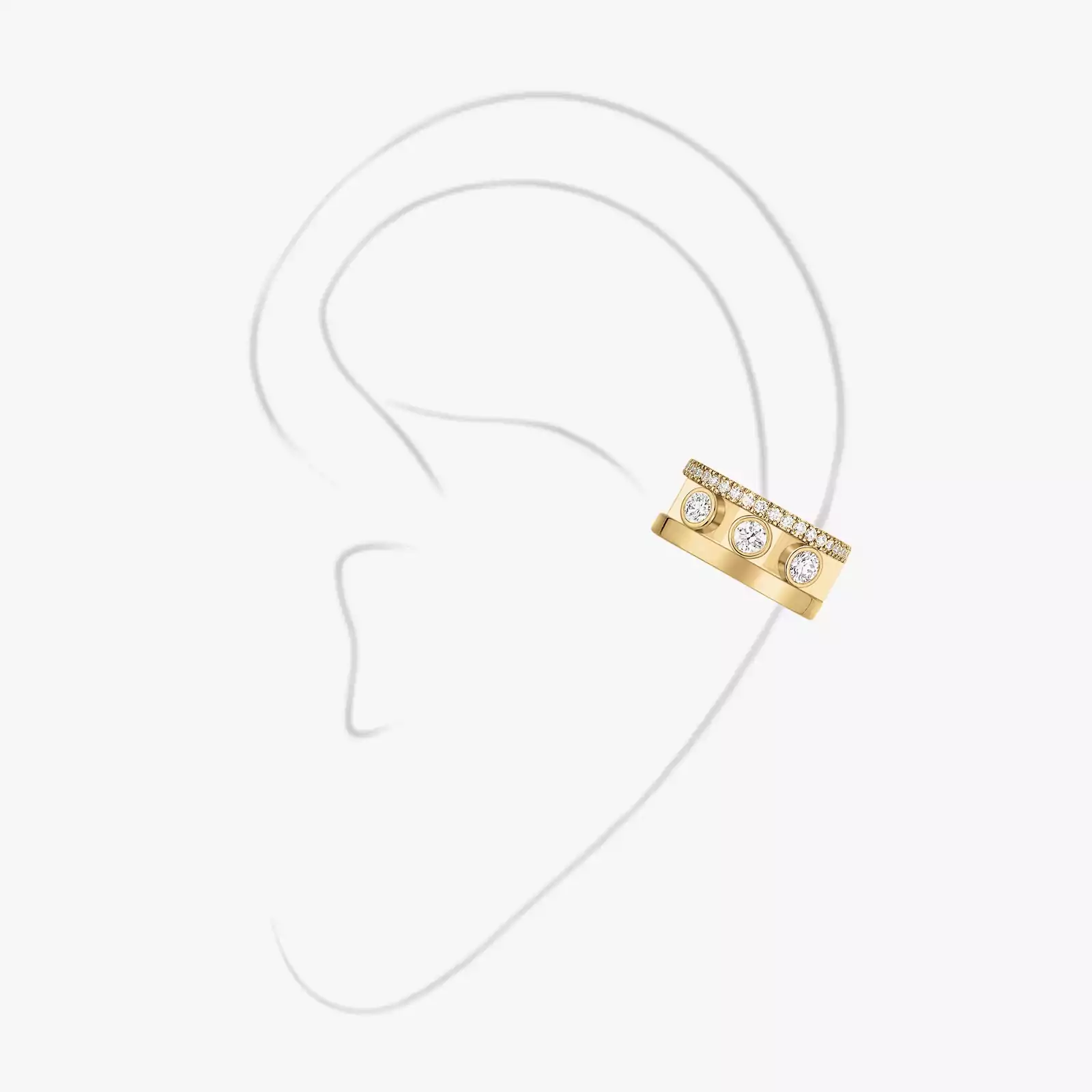Boucles d'oreilles Femme Or Jaune Diamant Clip d'oreille Move Romane 10120-YG