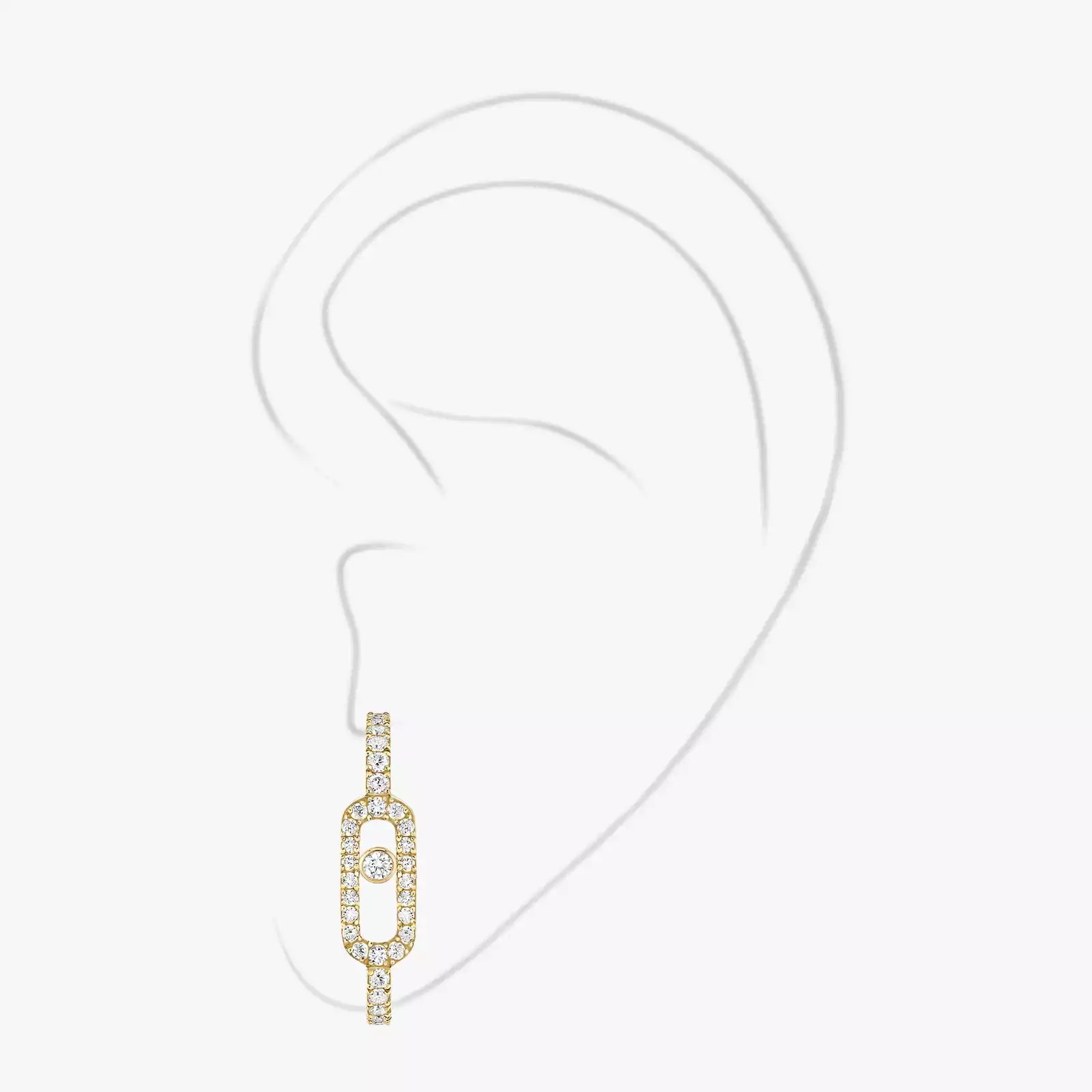 Boucles d'oreilles Femme Or Jaune Diamond Move Uno Pavé Mono Earring 10007-YG