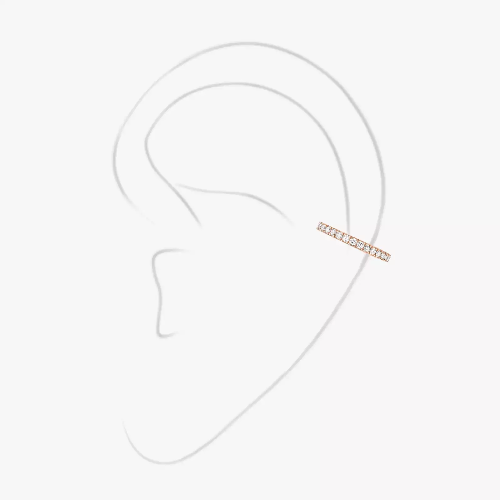 Boucles d'oreilles Femme Or Rose Diamond Gatsby Mono Clip Middle  10031-PG