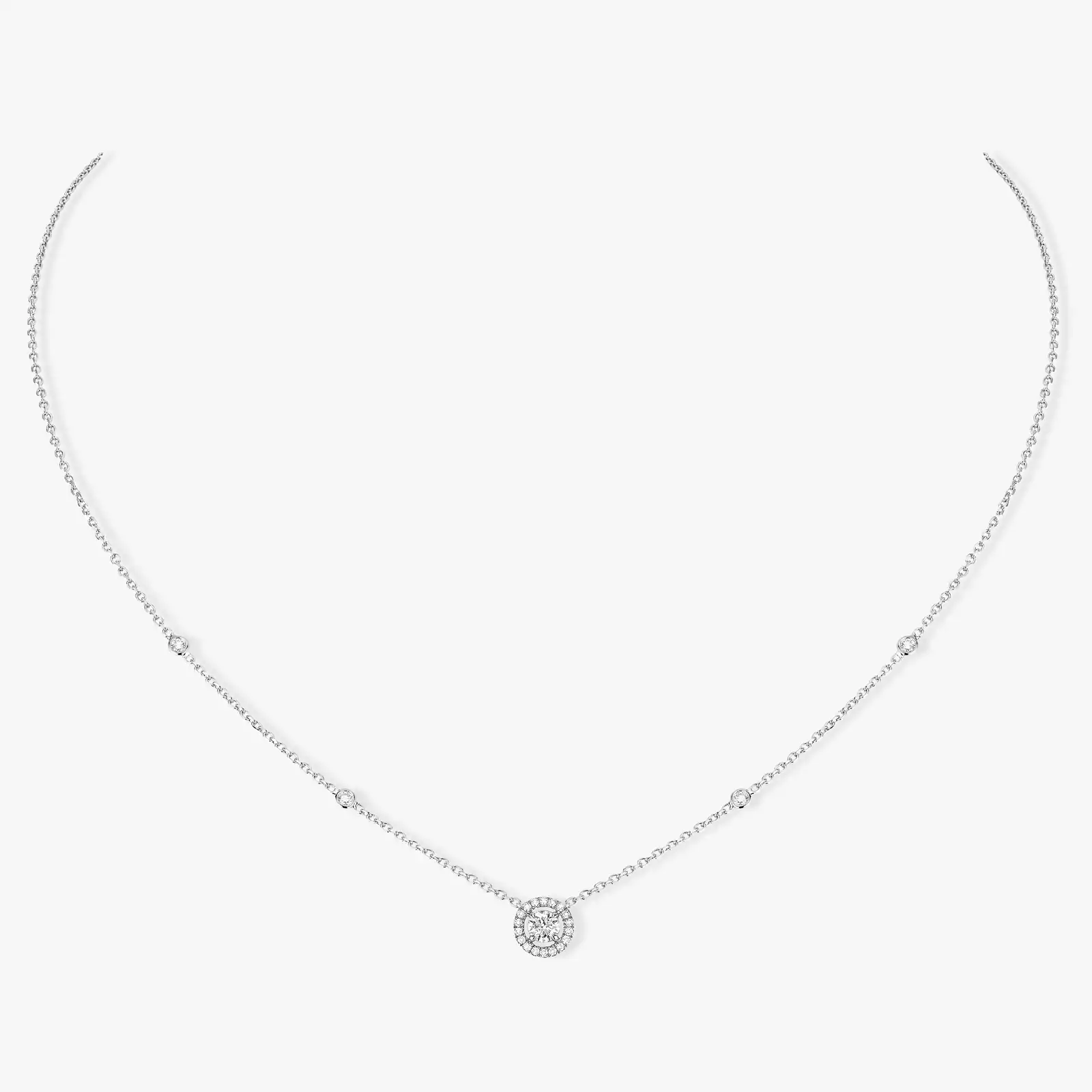 Joy Round Diamond 0.20ct White Gold For Her Diamond Necklace 04281-WG