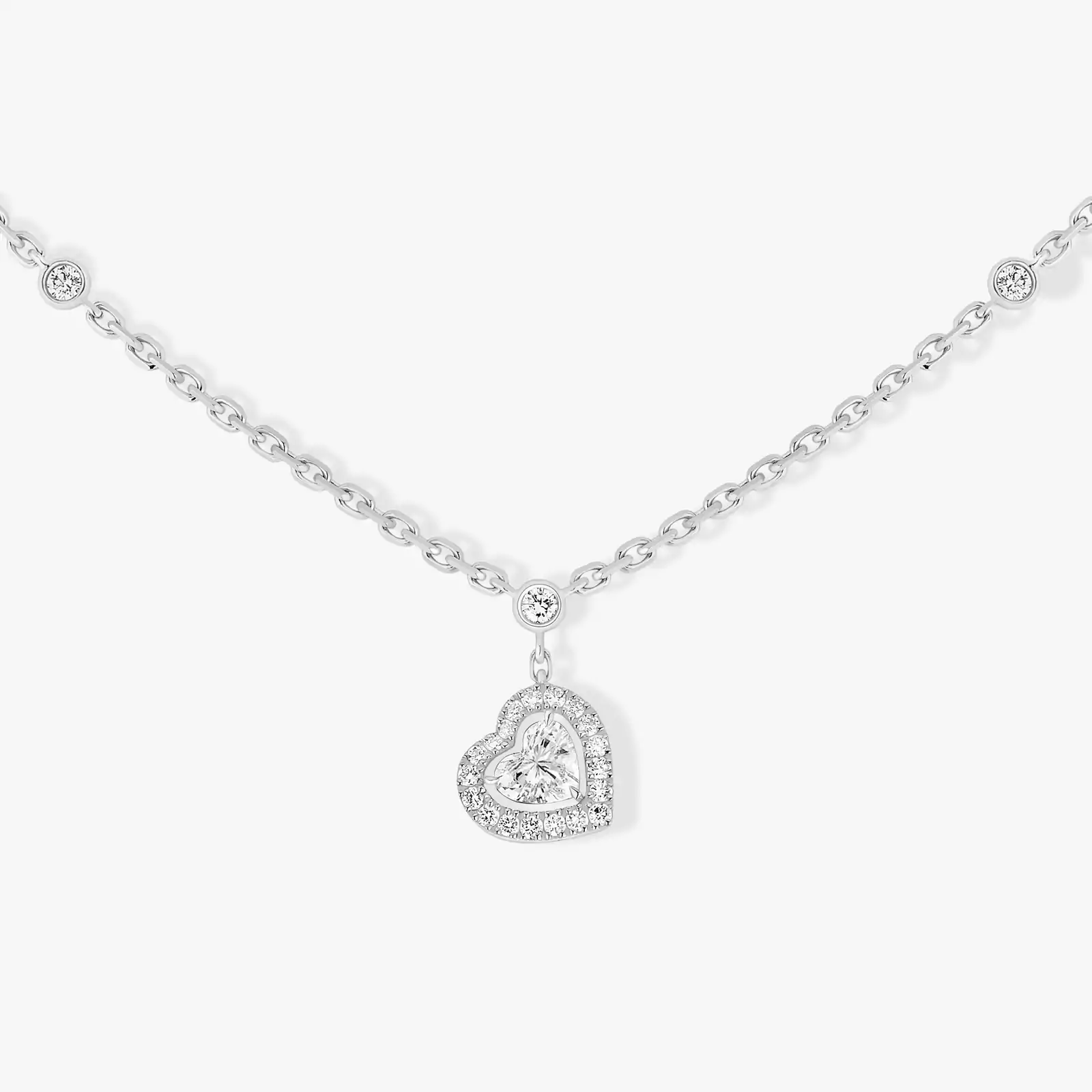 Necklace For Her White Gold Diamond Joy cœur 0.15-carat diamond 11437-WG