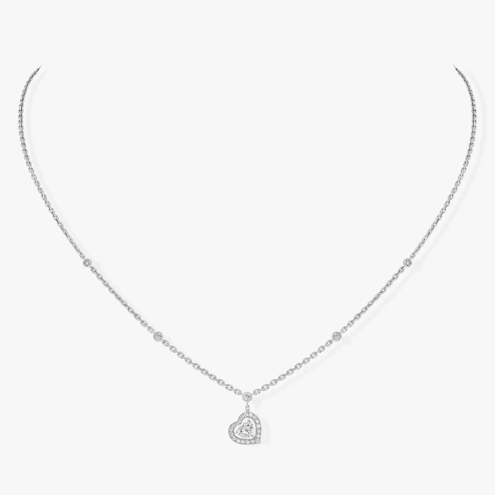 Necklace For Her White Gold Diamond Joy cœur 0.15-carat diamond 11437-WG