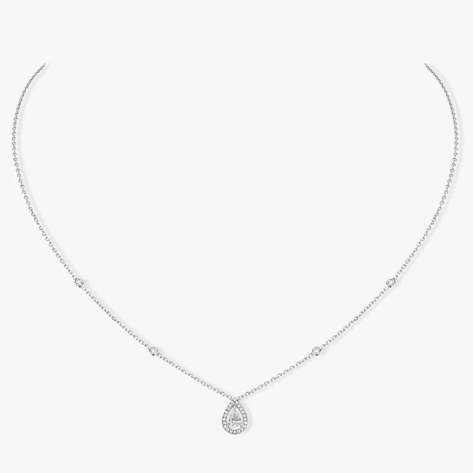 Joy Pear Diamond 0.25ct White Gold For Her Diamond Necklace 05224-WG