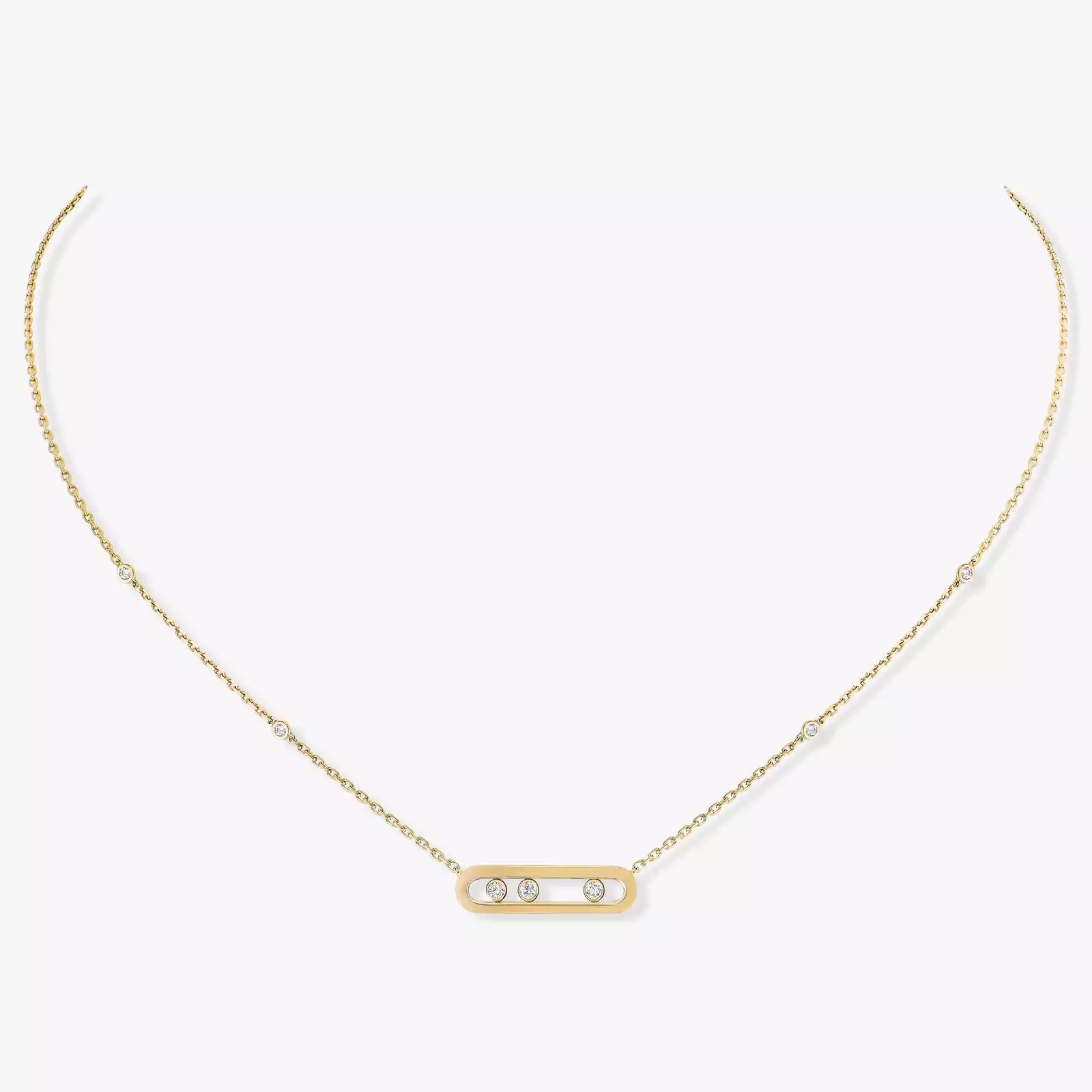 Yellow Gold Diamond Necklace Baby Move Messika 04323 YG