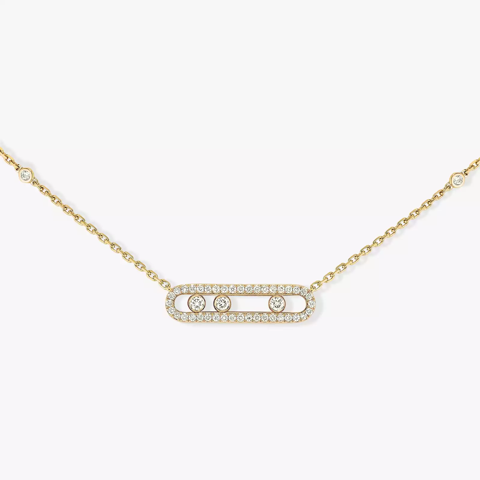 Collier Femme Or Jaune Diamant Baby Move Pavé 04322-YG