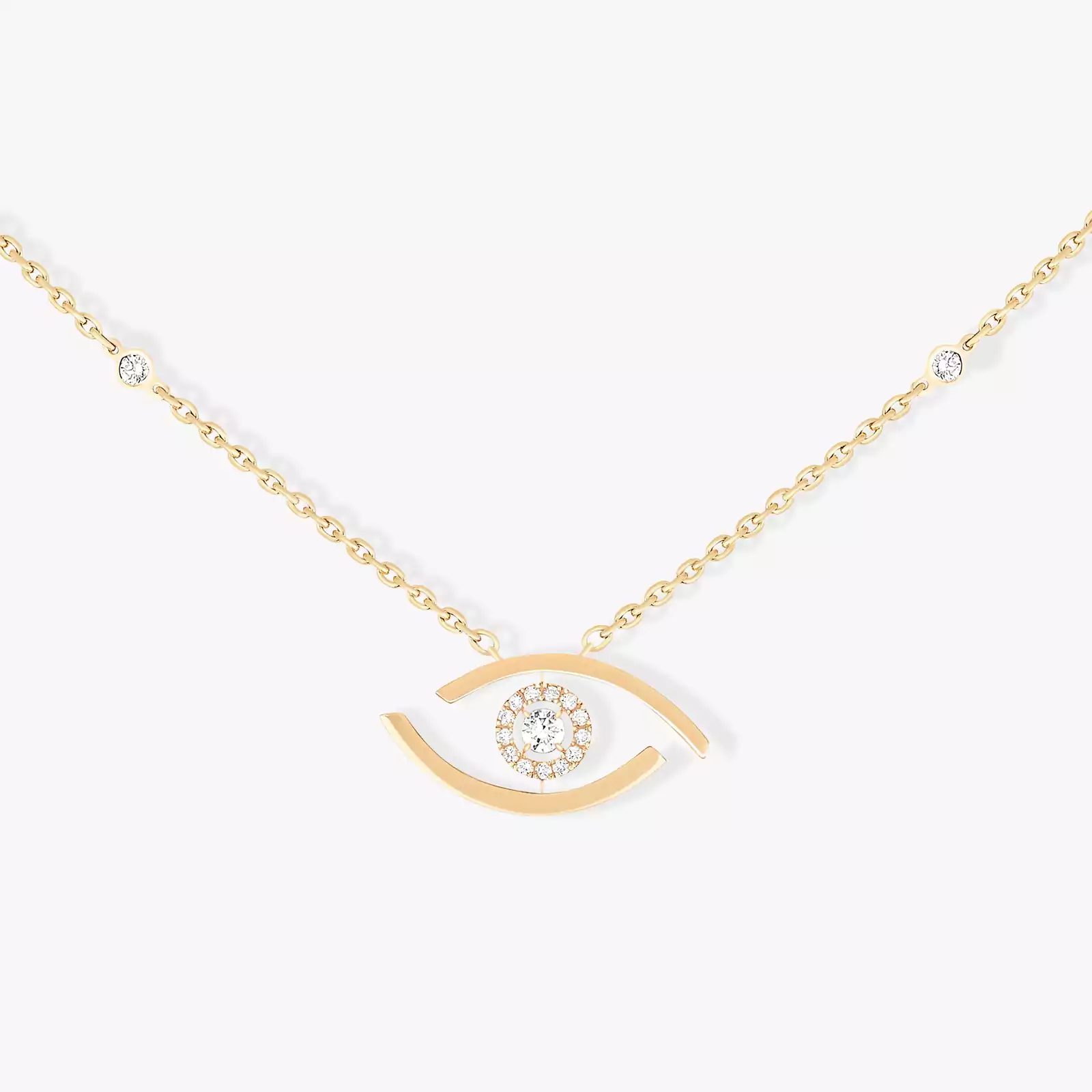 Lucky Eye Yellow Gold For Her Diamond Necklace 07524-YG