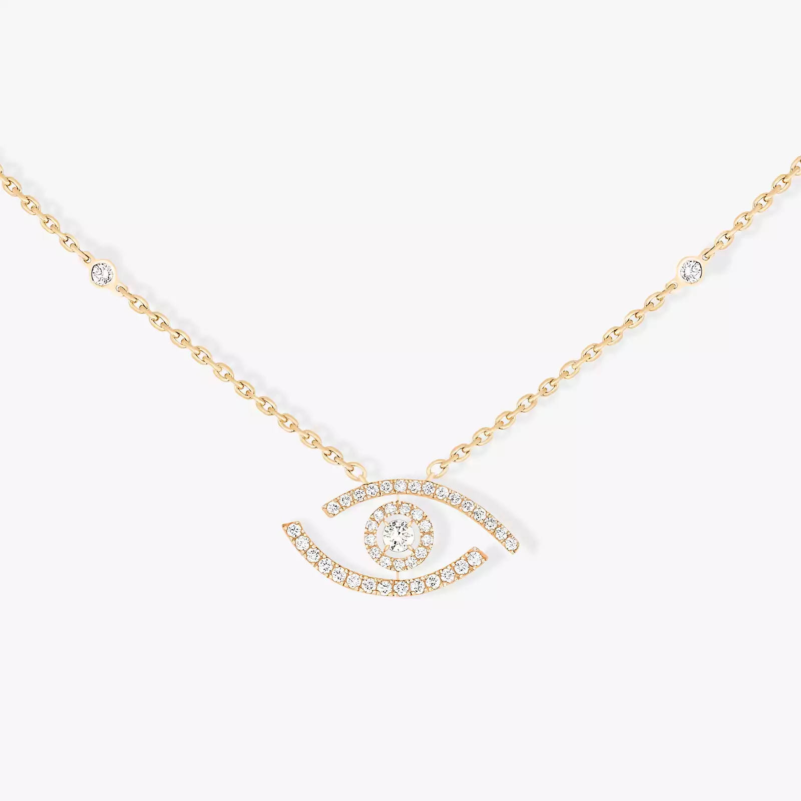 Lucky Eye Pavé Yellow Gold For Her Diamond Necklace 07525-YG