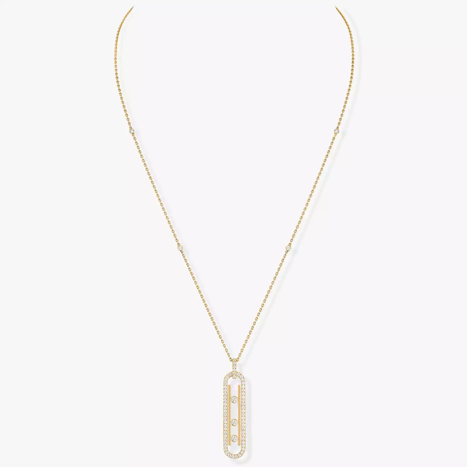 Move 10th SM Necklace Yellow Gold For Her Diamond Necklace 10032-YG