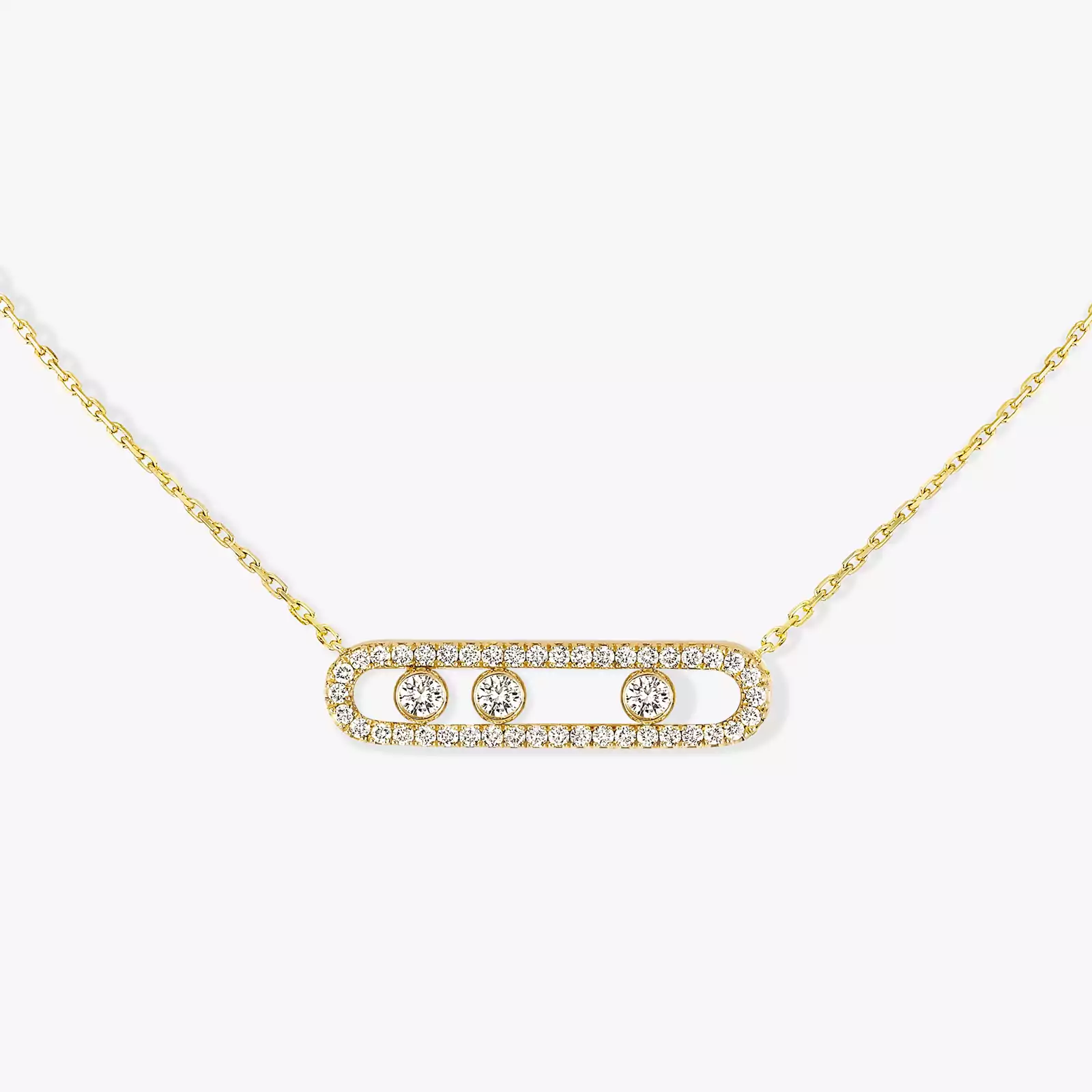 Move Pavé Yellow Gold For Her Diamond Necklace 03994-YG