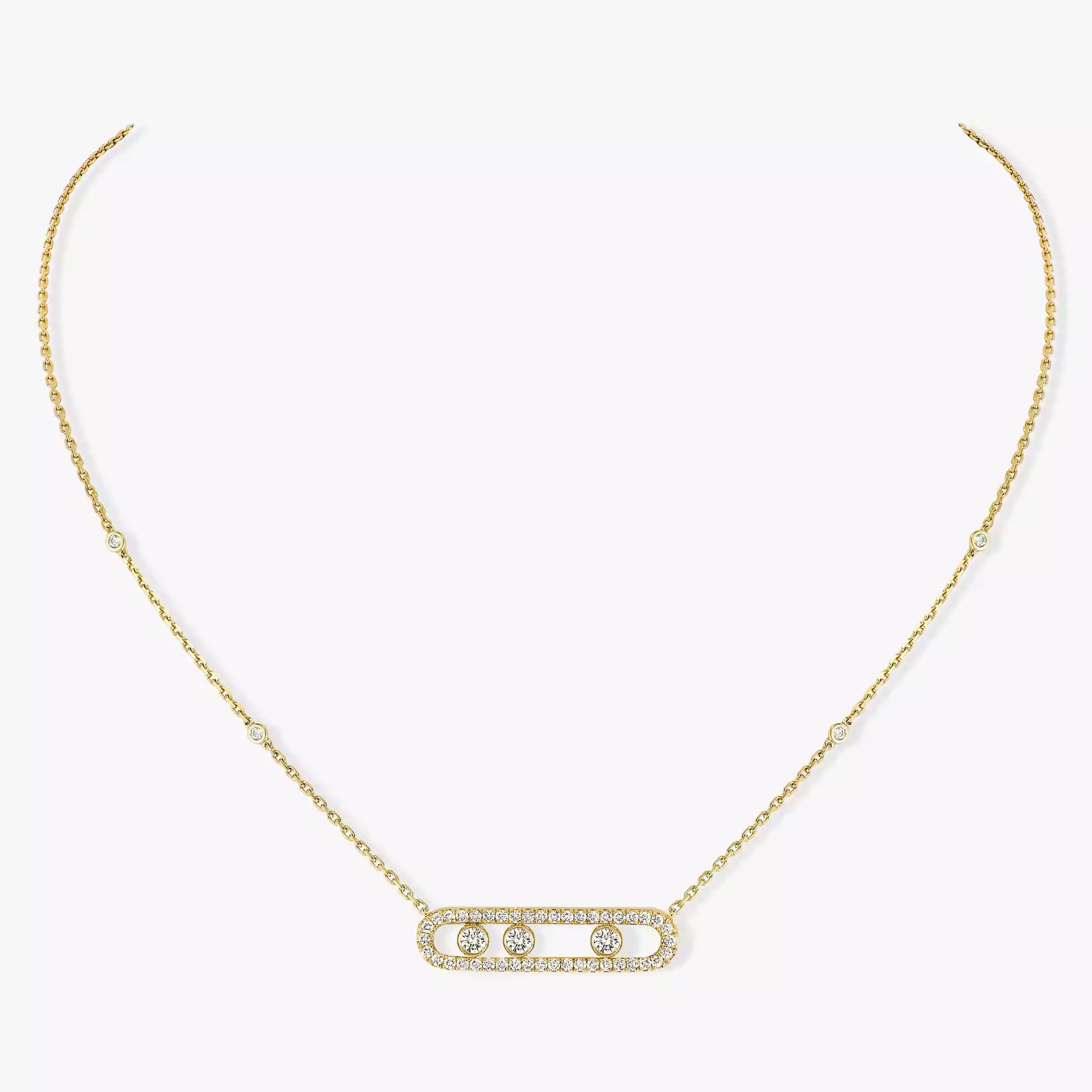Move Pavé Yellow Gold For Her Diamond Necklace 03994-YG