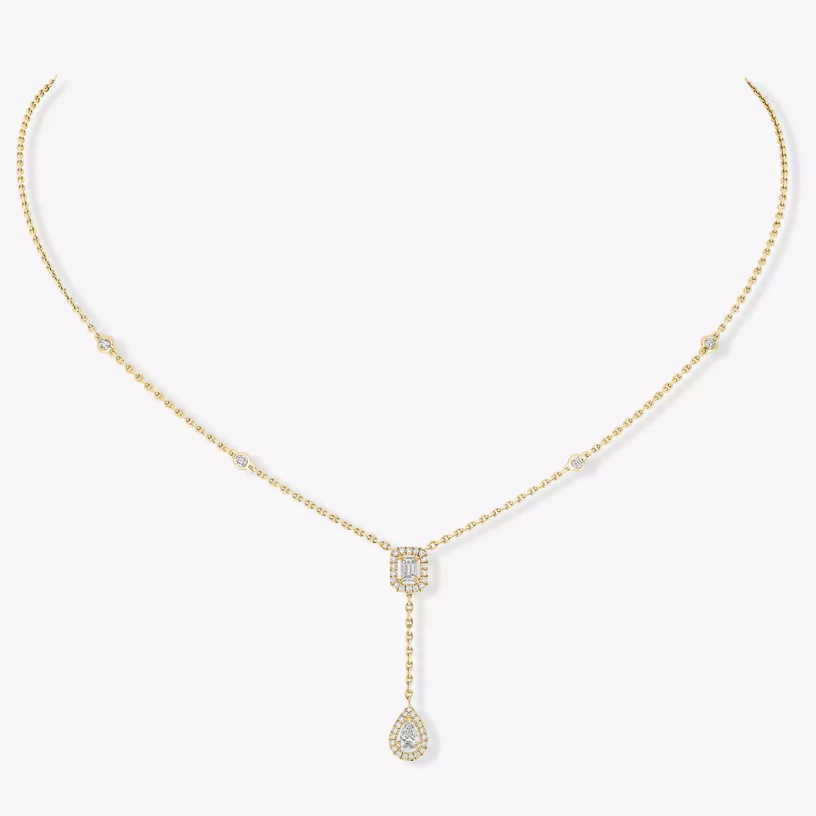 My Twin Tie 0.10ct x2 Yellow Gold For Her Diamond Necklace 06693-YG