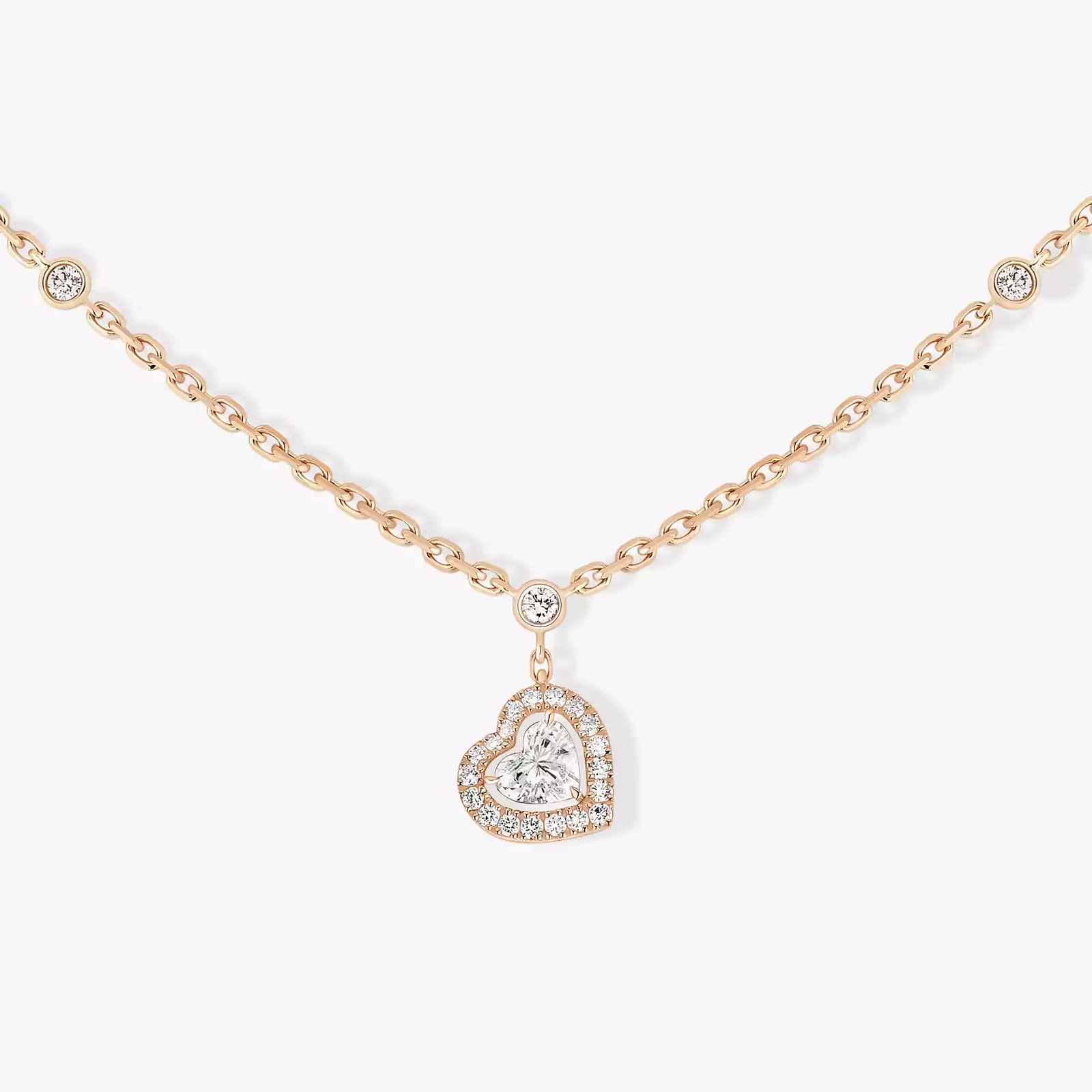 Joy cœur 0.15-carat diamond Pink Gold For Her Diamond Necklace 11437-PG