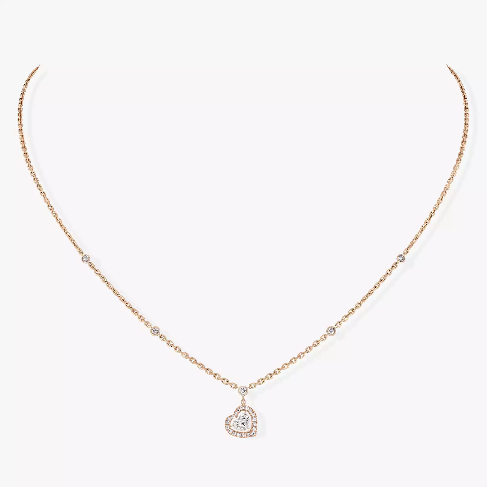 Joy cœur 0.15-carat diamond Pink Gold For Her Diamond Necklace 11437-PG