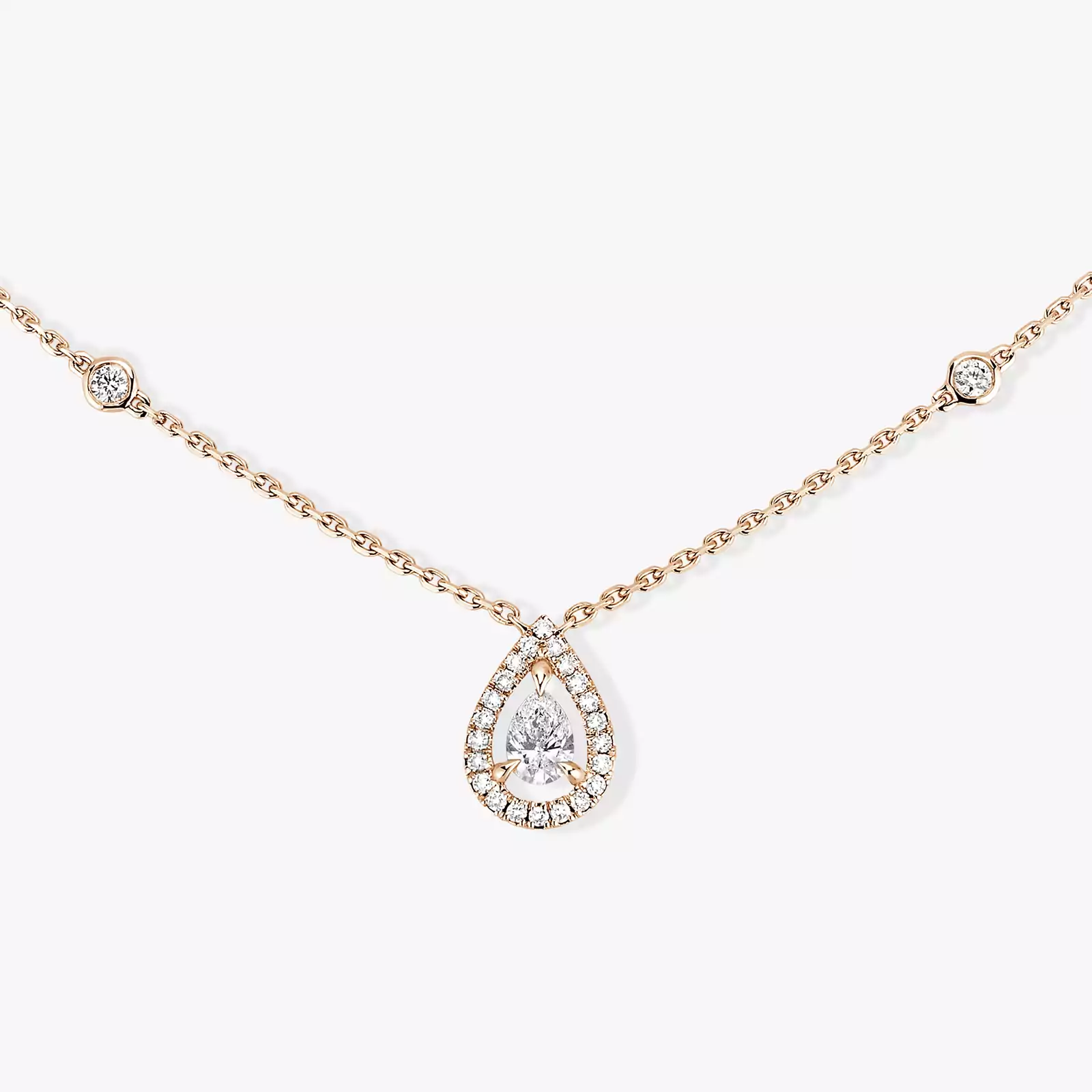 Collier Femme Or Rose Diamant Joy Diamant Poire 0,25ct 05224-PG
