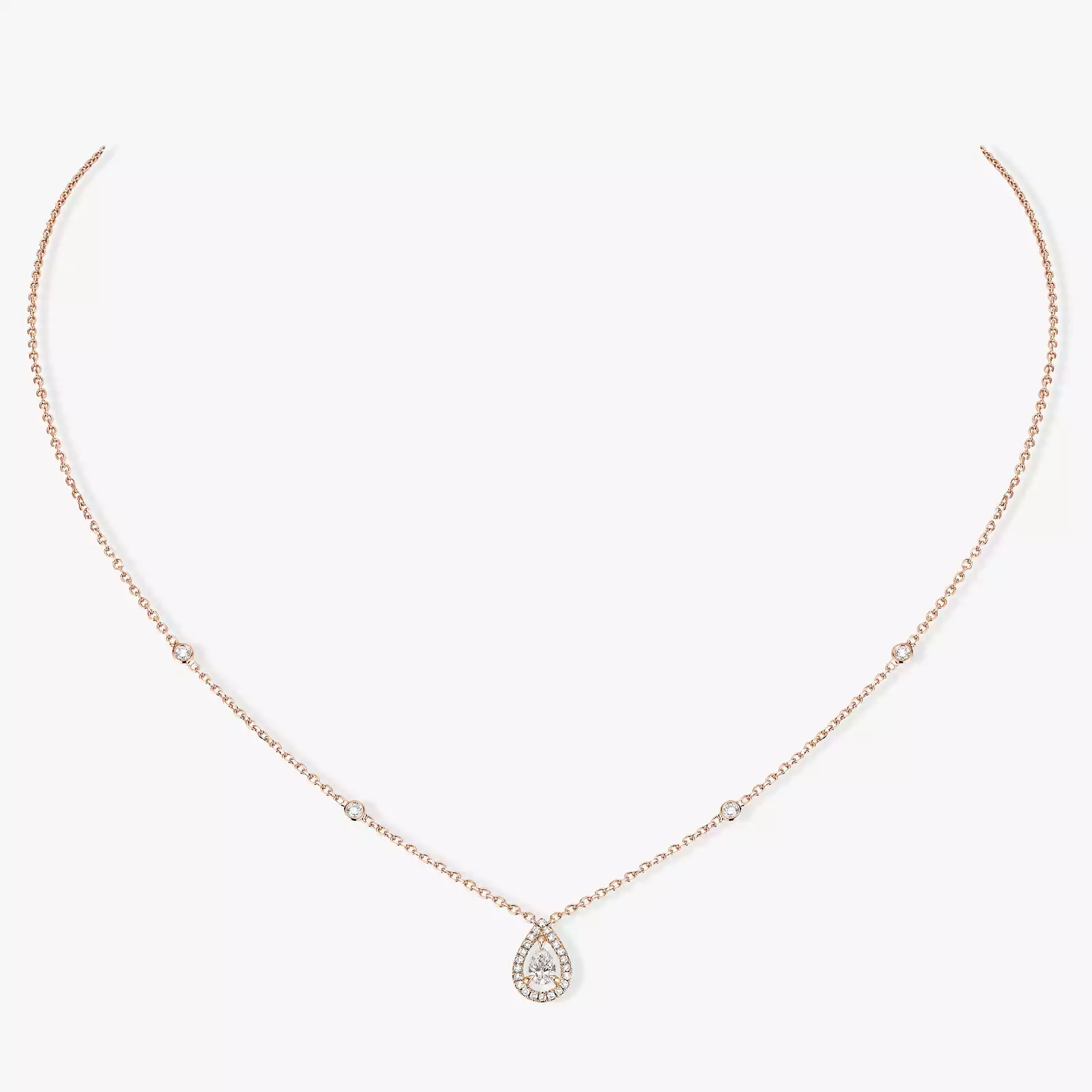 Collier Femme Or Rose Diamant Joy Diamant Poire 0,25ct 05224-PG