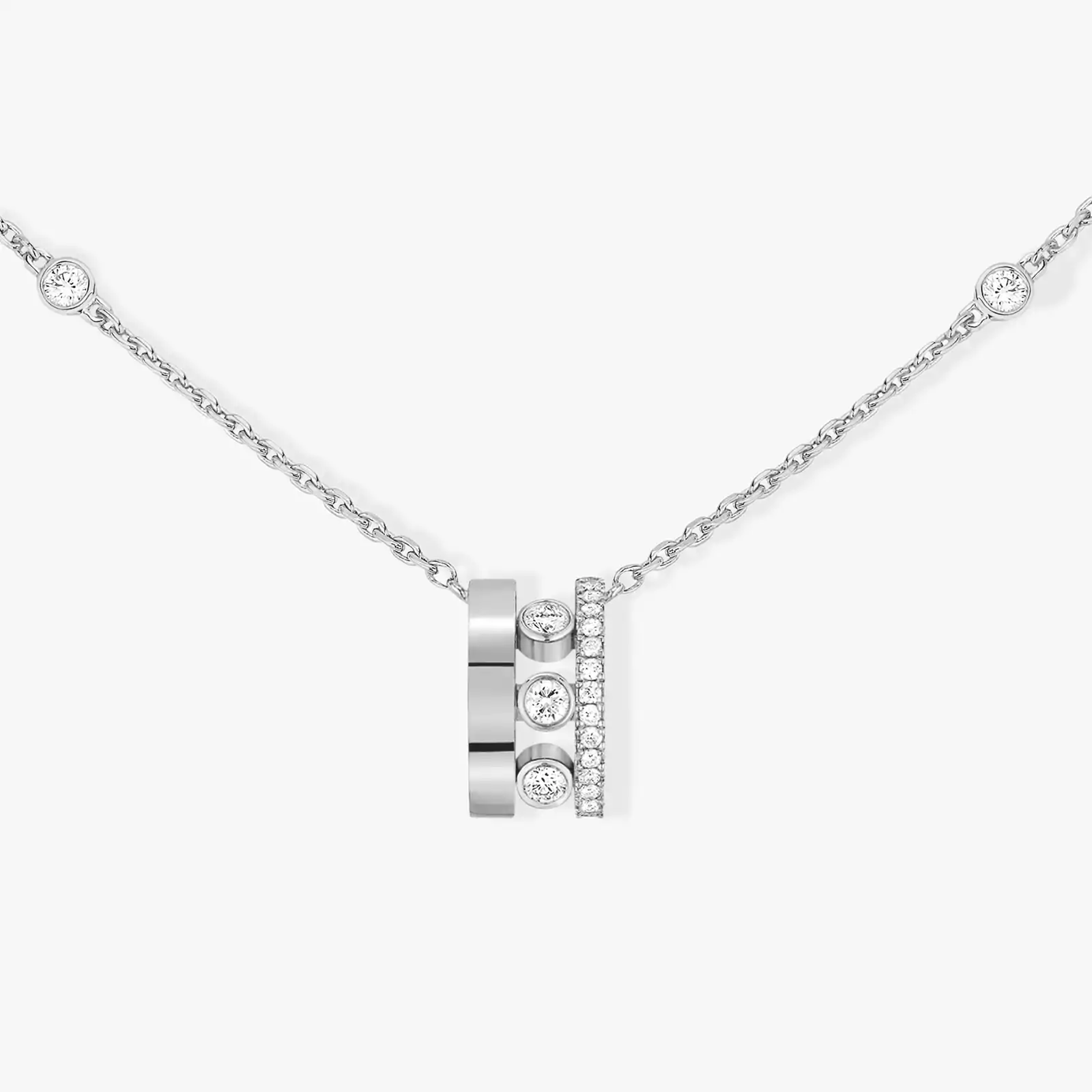 White Gold Diamond Pendant Necklace Move Romane Messika 07158 WG