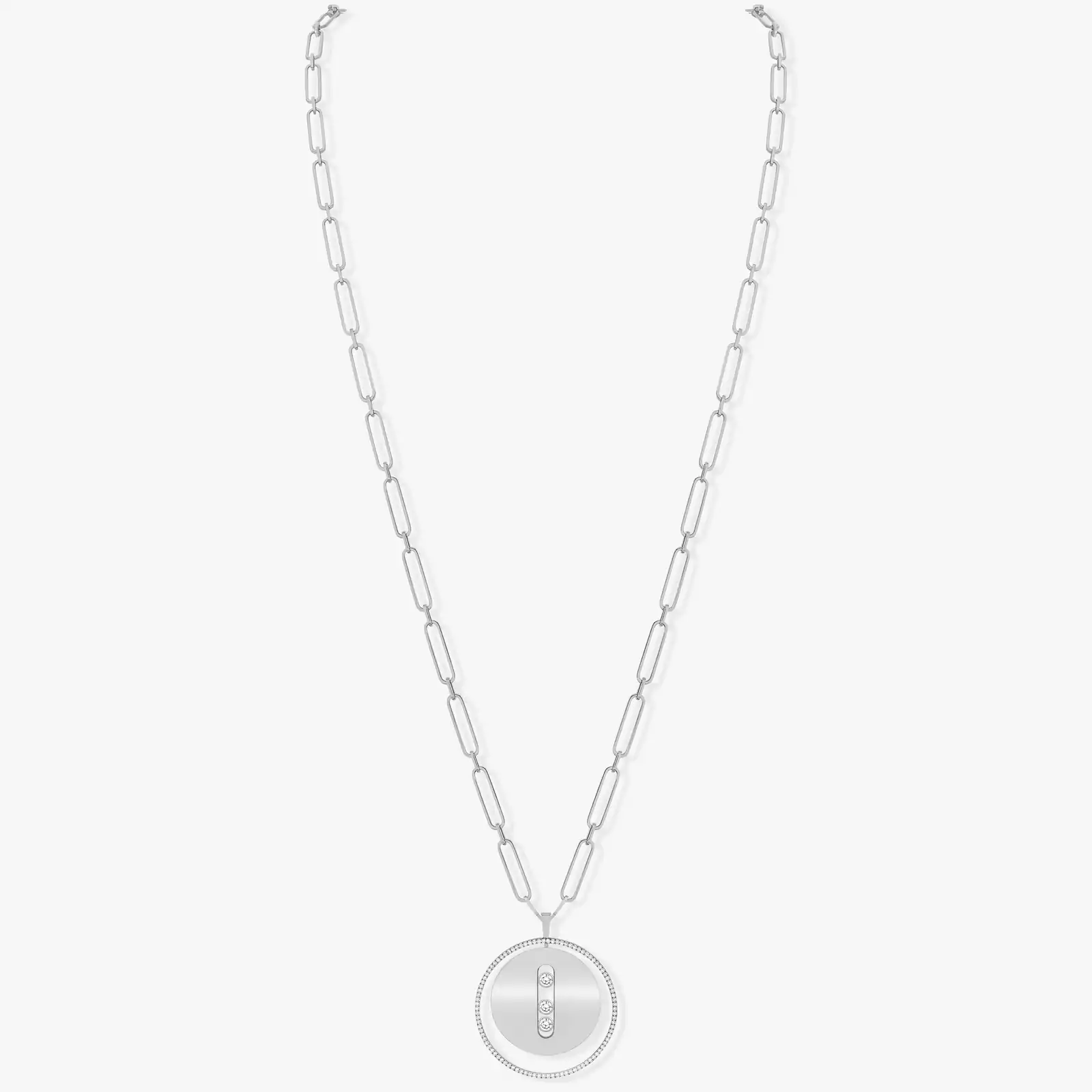 Collier Femme Or Blanc Diamond Sautoir Lucky Move GM 10126-WG