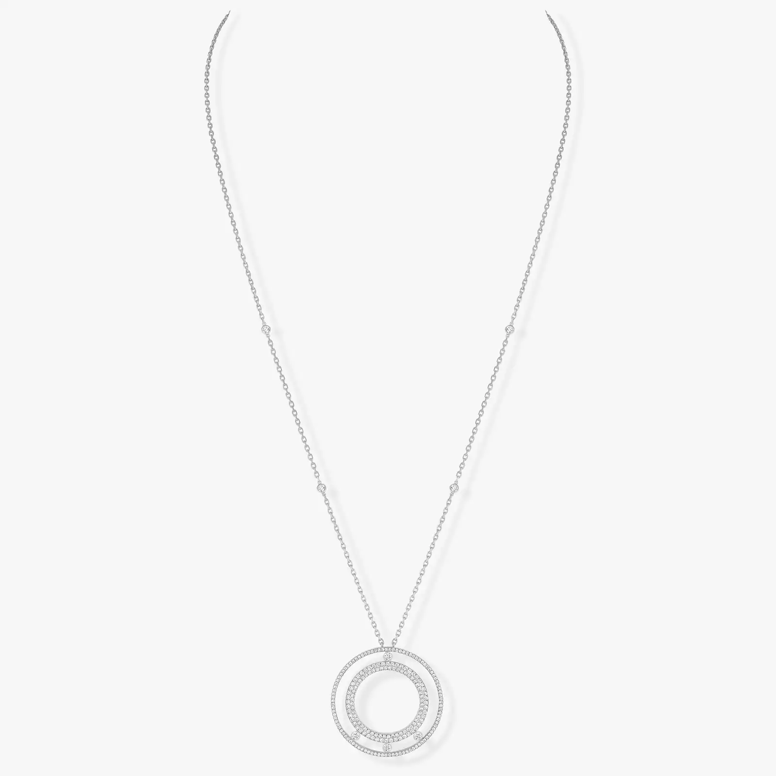 Move Romane Long Diamond Pavé Necklace White Gold For Her Diamond Necklace 11317-WG
