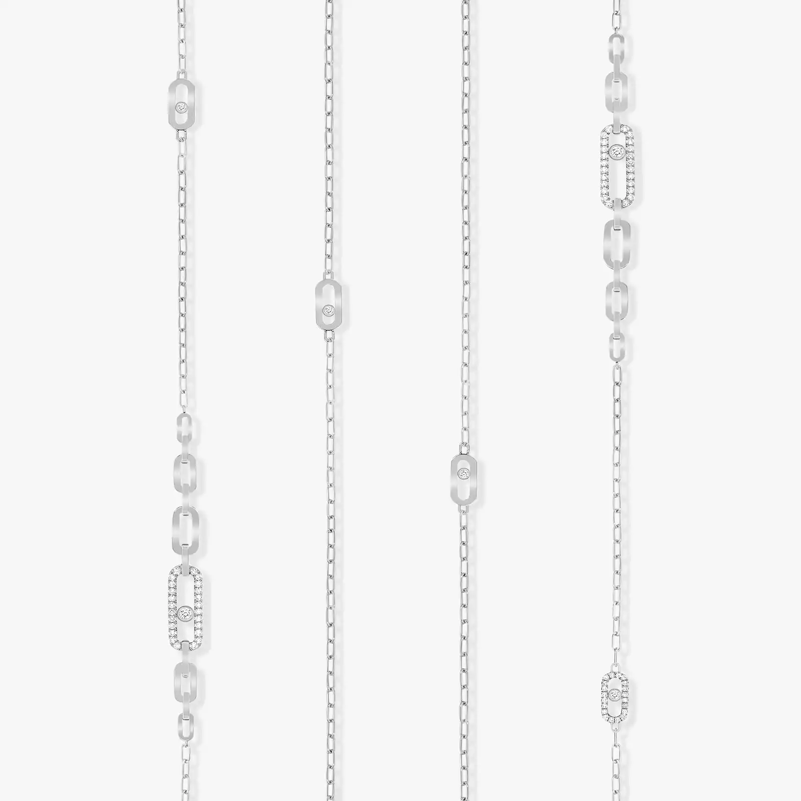 Collier Femme Or Blanc Diamant Sautoir Move Uno  07170-WG