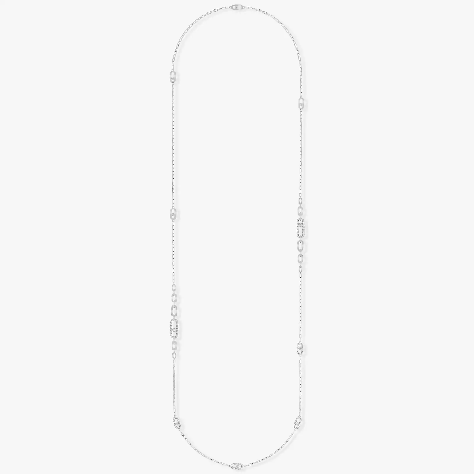 Collier Femme Or Blanc Diamant Sautoir Move Uno  07170-WG