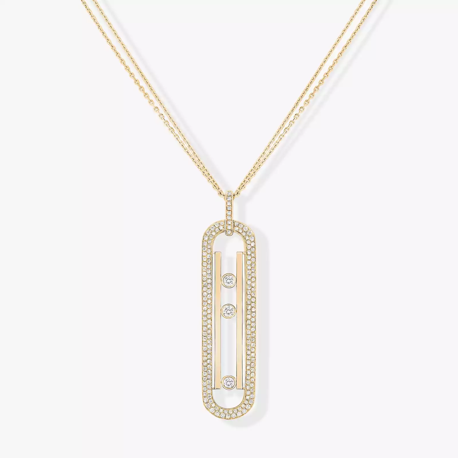 Necklace For Her Yellow Gold Diamond Move 10th anniversary Long Lenght Necklace 07228-YG