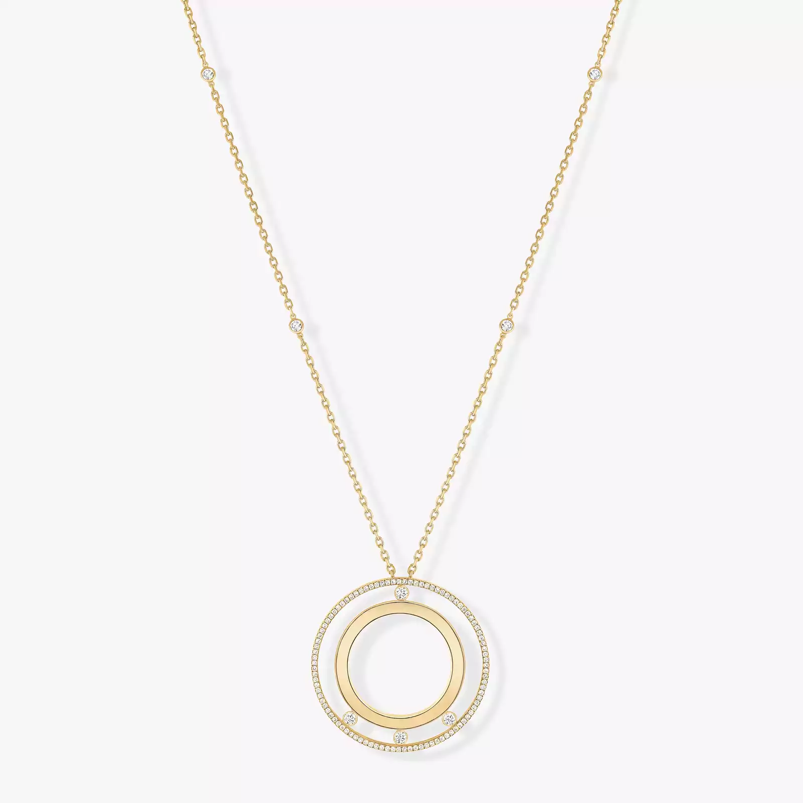 Necklace For Her Yellow Gold Diamond Move Romane Long Necklace 11169-YG