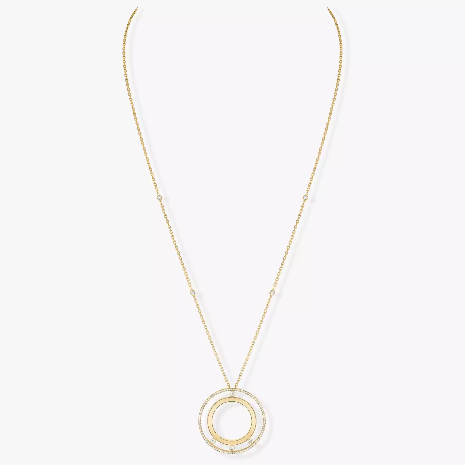 Necklace For Her Yellow Gold Diamond Move Romane Long Necklace 11169-YG