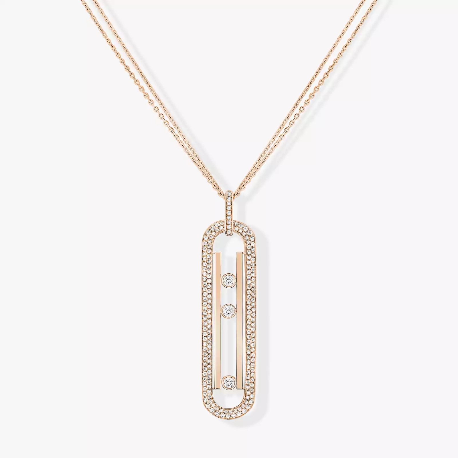 Collier Femme Or Rose Diamond Sautoir Move 10th Anniversary 07228-PG