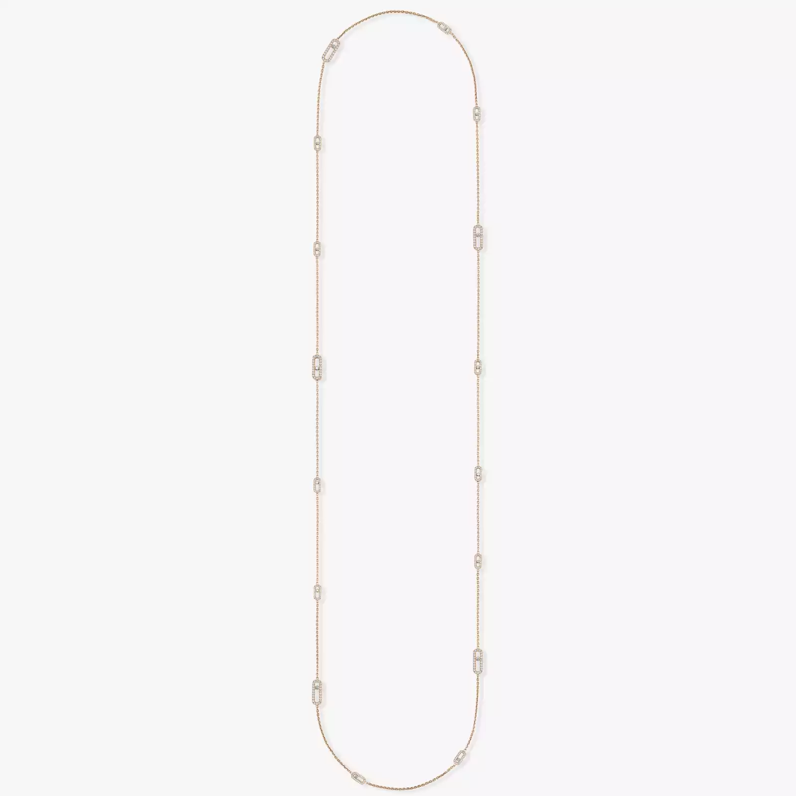 Move Uno Long Necklace Pink Gold For Her Diamond Necklace 11324-PG