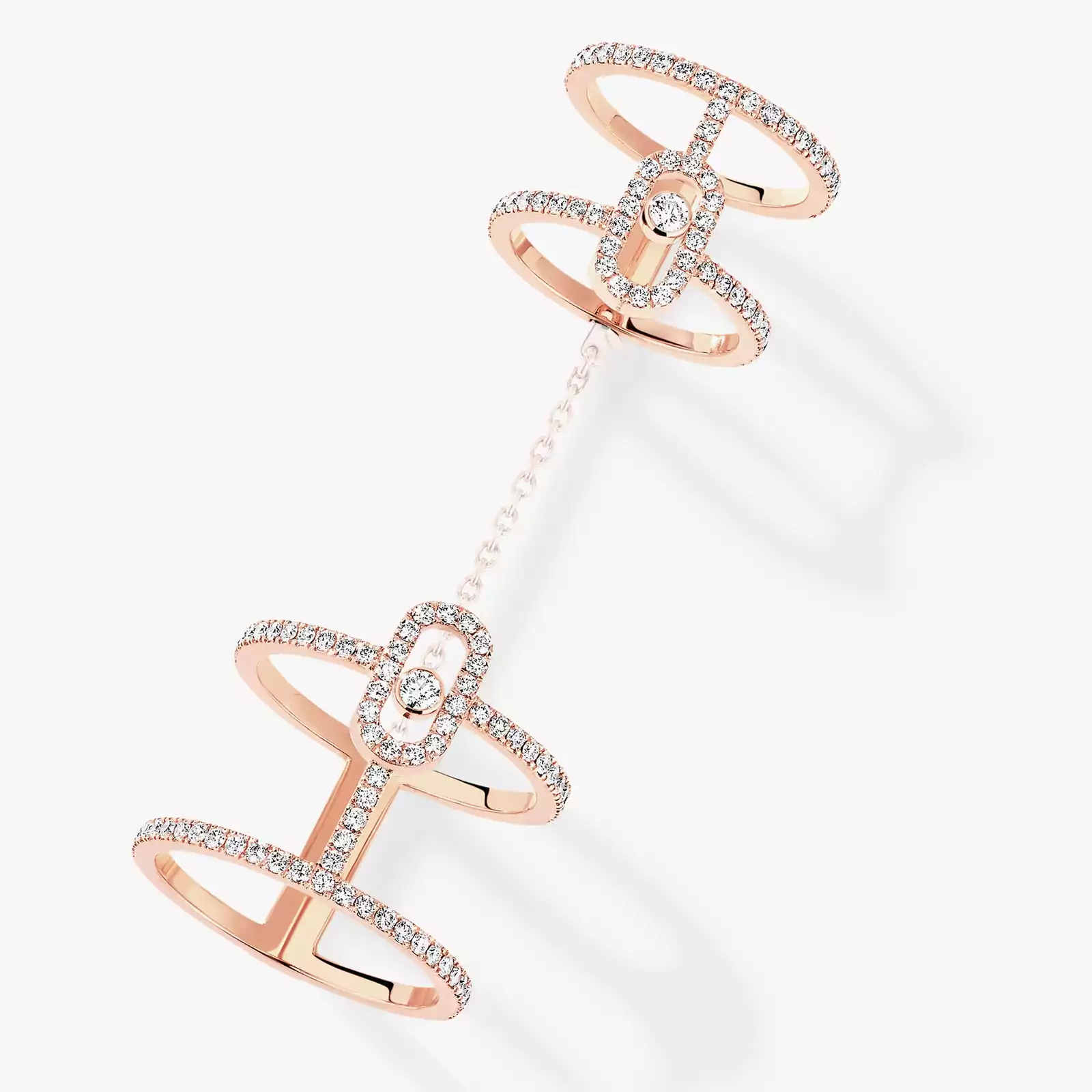 Move Uno Double Pink Gold For Her Diamond Ring 12857-PG