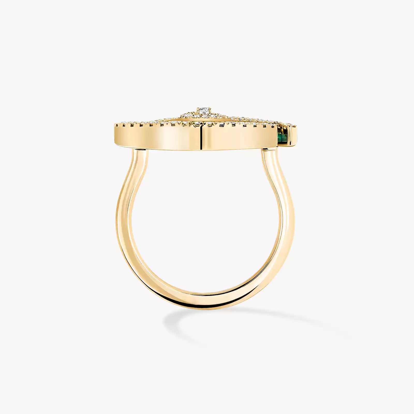 Lucky Eye Malachit Für sie Diamant Ring Gelbgold 12954-YG