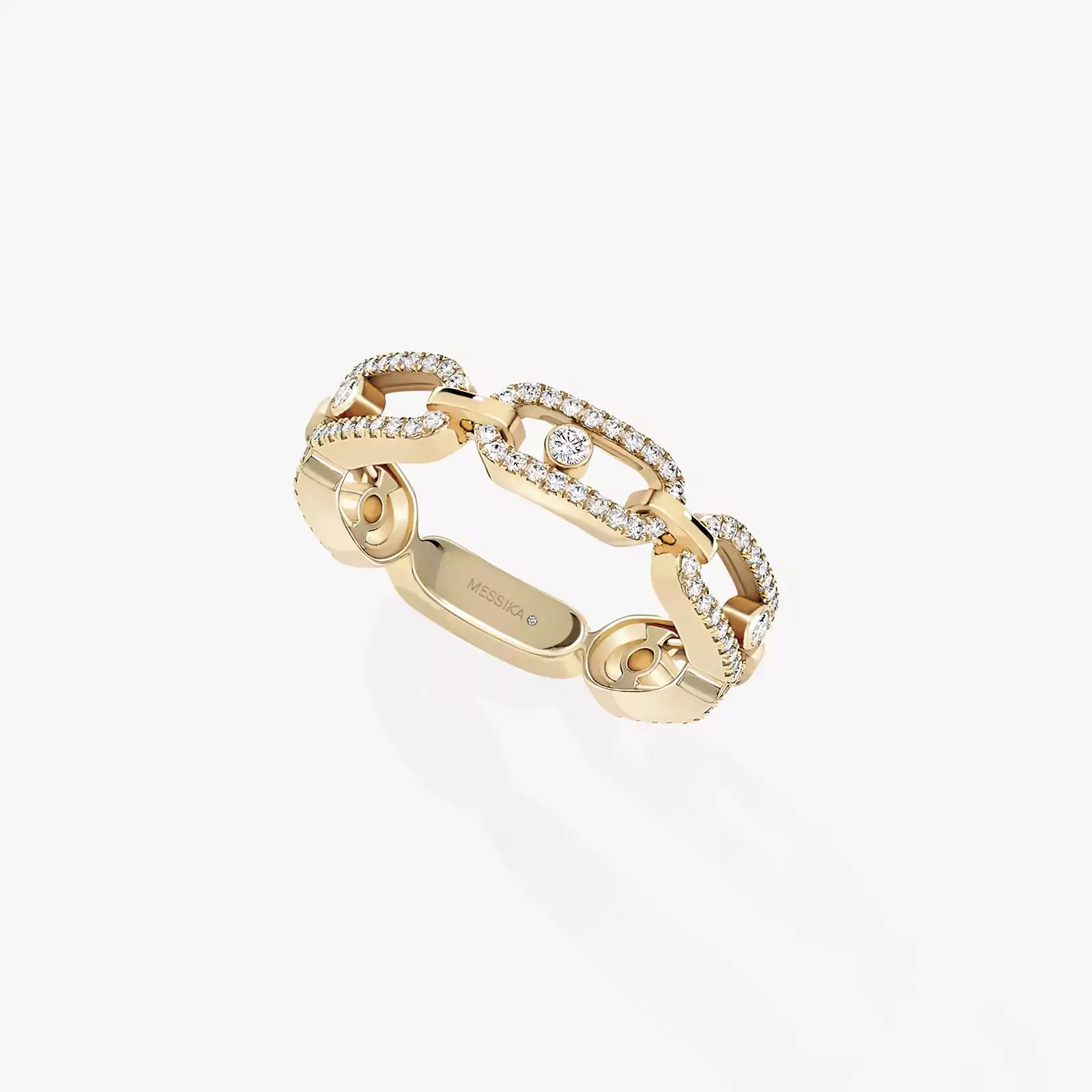Move Link Multi Pavé Yellow Gold For Her Diamond Ring 12012-YG