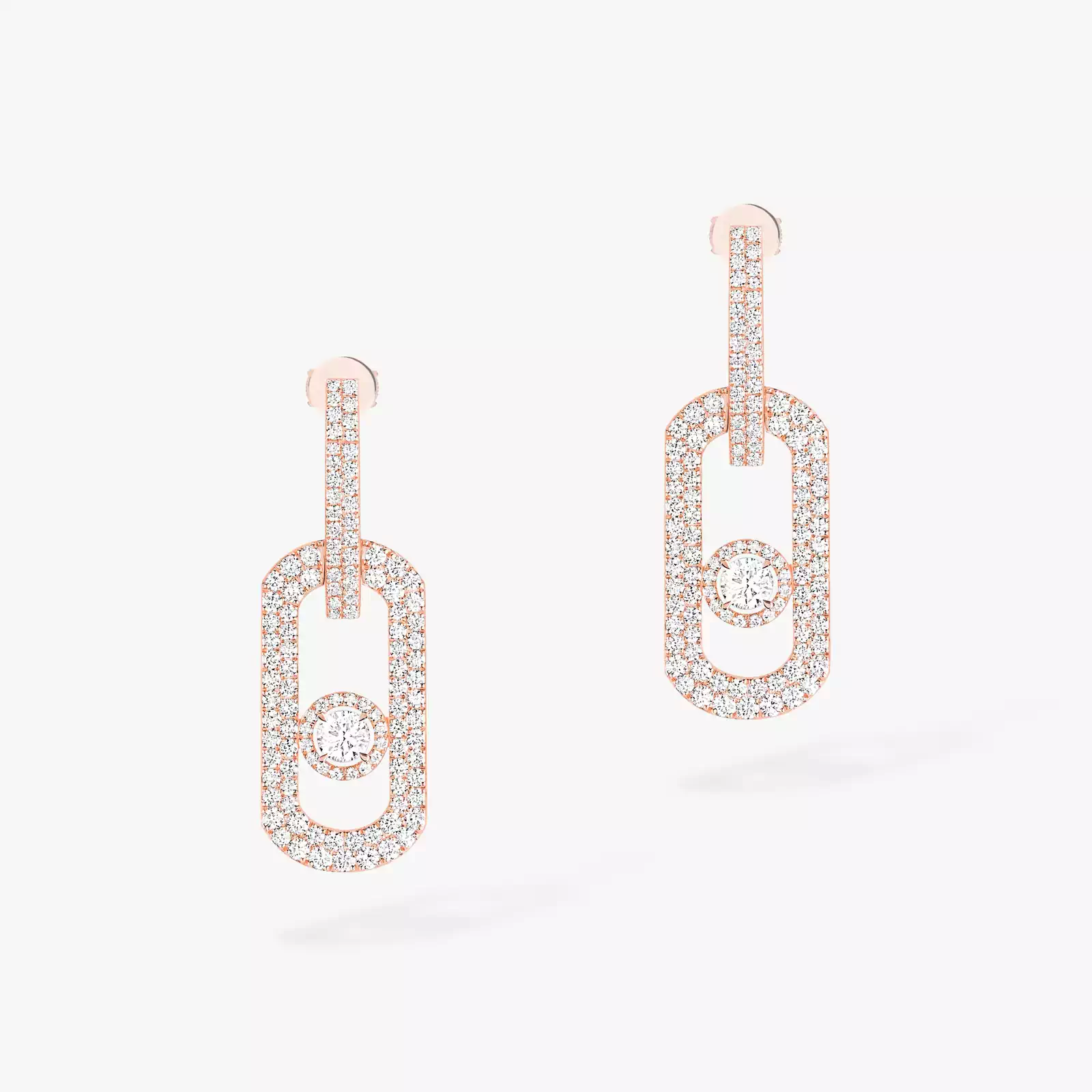 So Move XL Diamond Pavé Pendant Earrings Pink Gold For Her Diamond Earrings 13123-PG