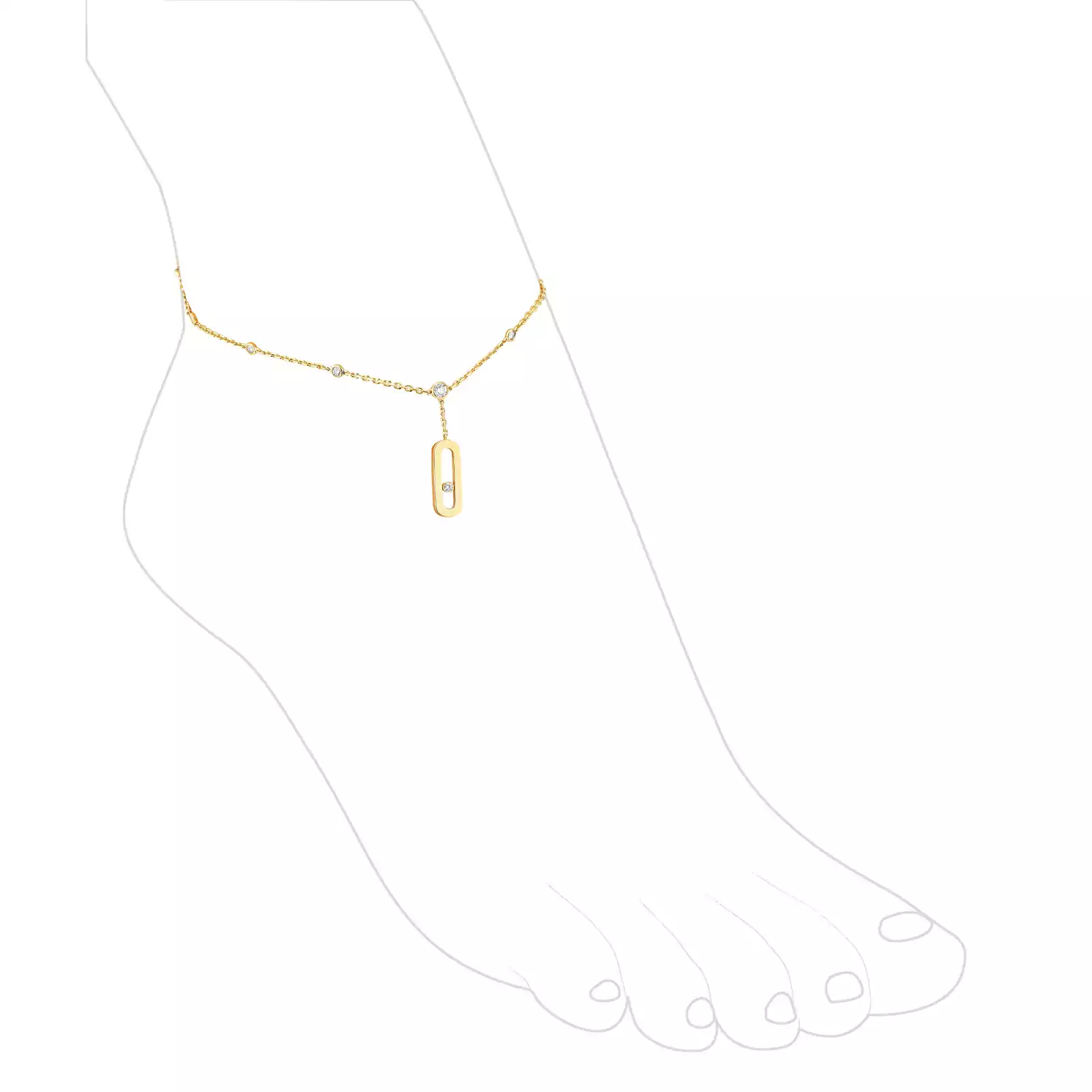 Bracelet Femme Or Jaune Diamond Bracelet de Cheville Move Uno 10100-YG