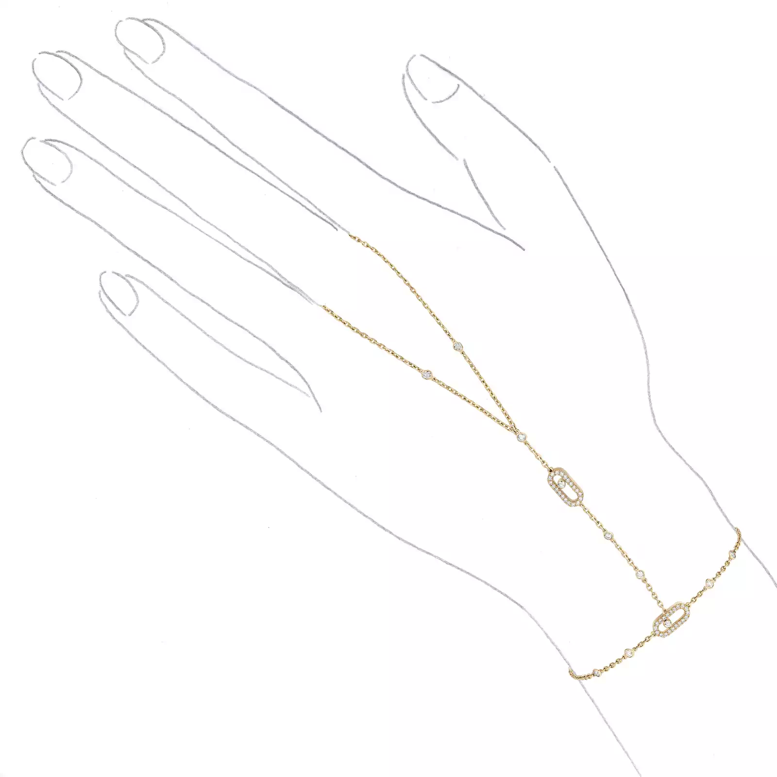 Move Uno Hand Bracelet Yellow Gold For Her Diamond Bracelet 12021-YG