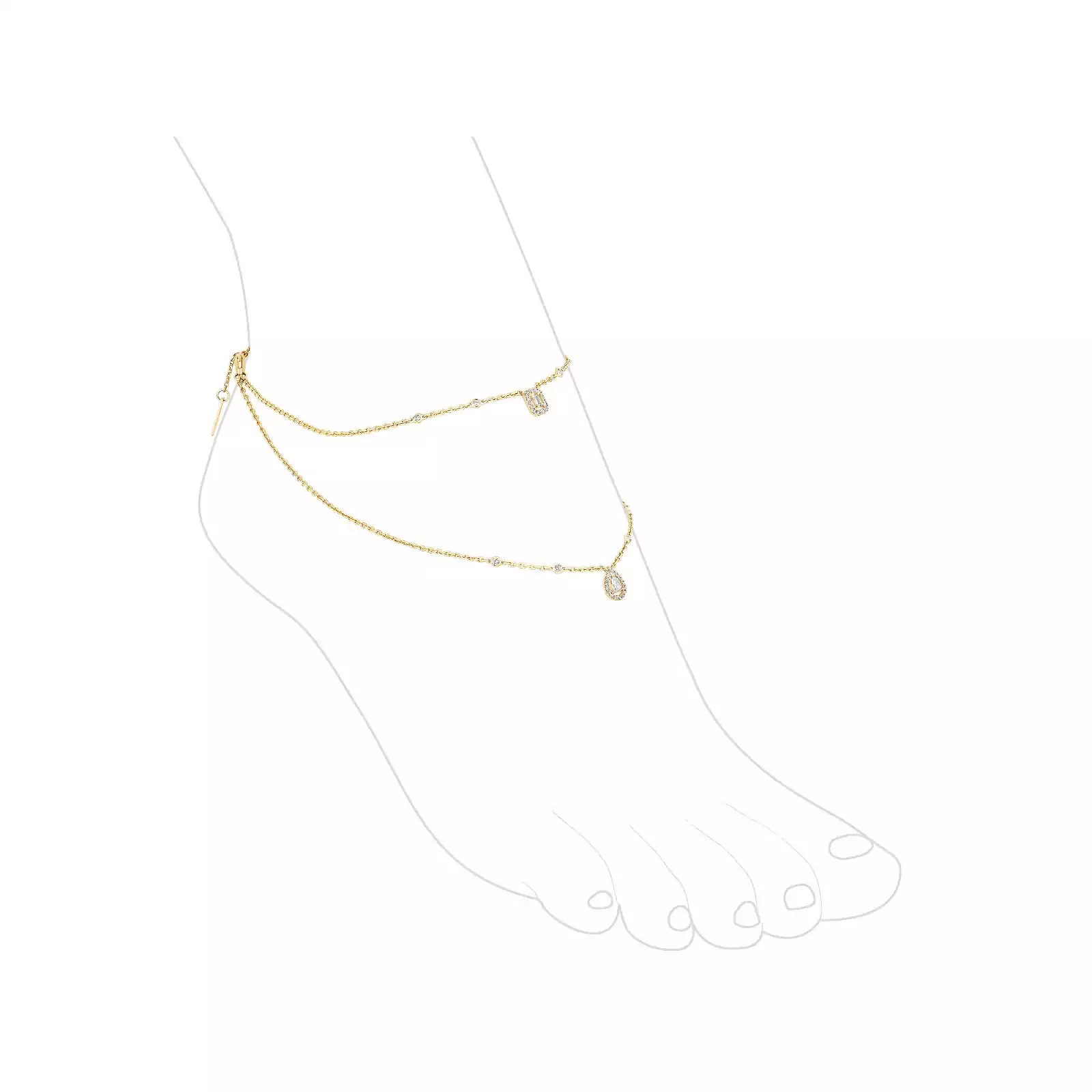 手链 她的珍礼 黄金 Bracelet de Cheville My Twin 2 Rangs 07152-YG