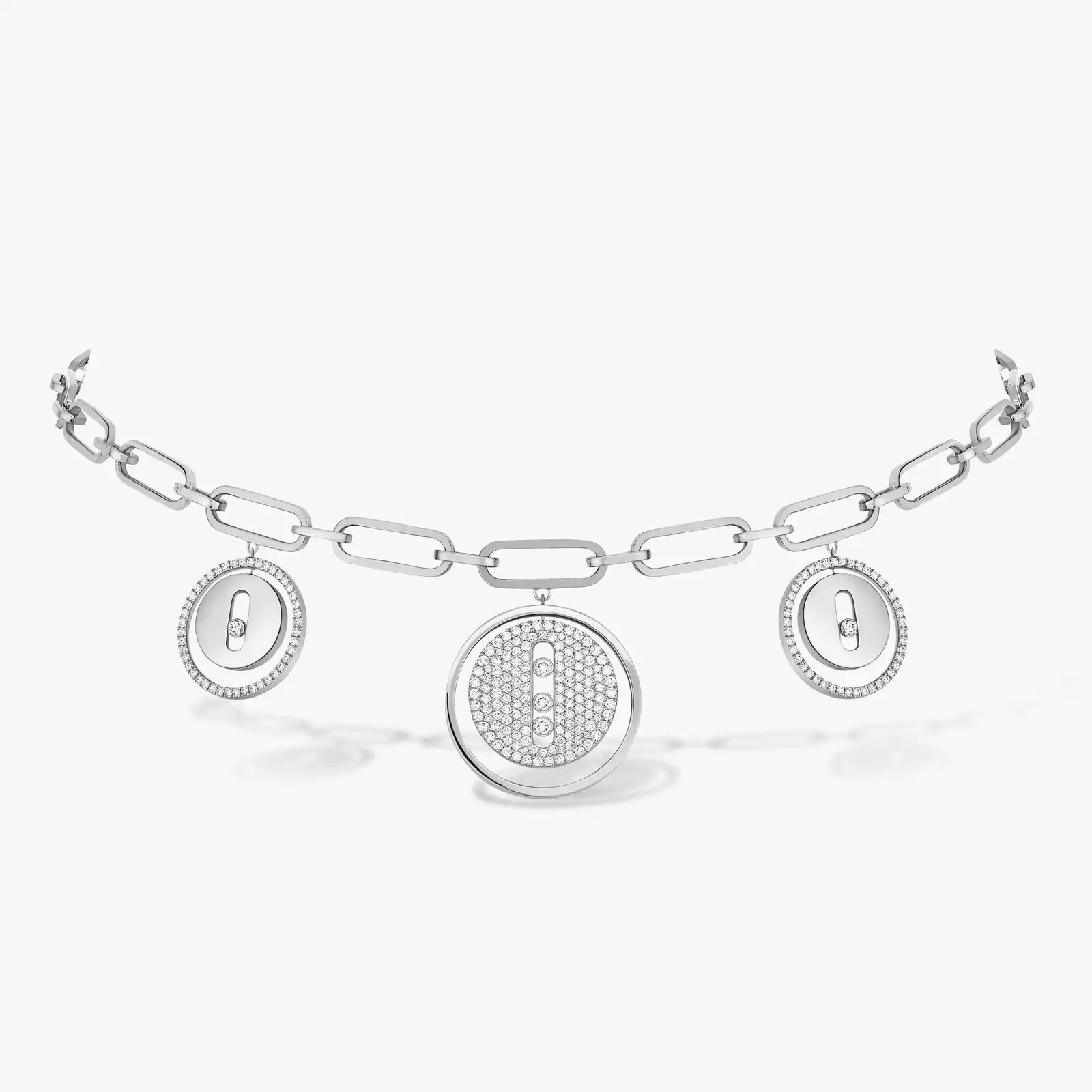 Collier Femme Or Blanc Diamond Choker Lucky Move Charms 11972-WG