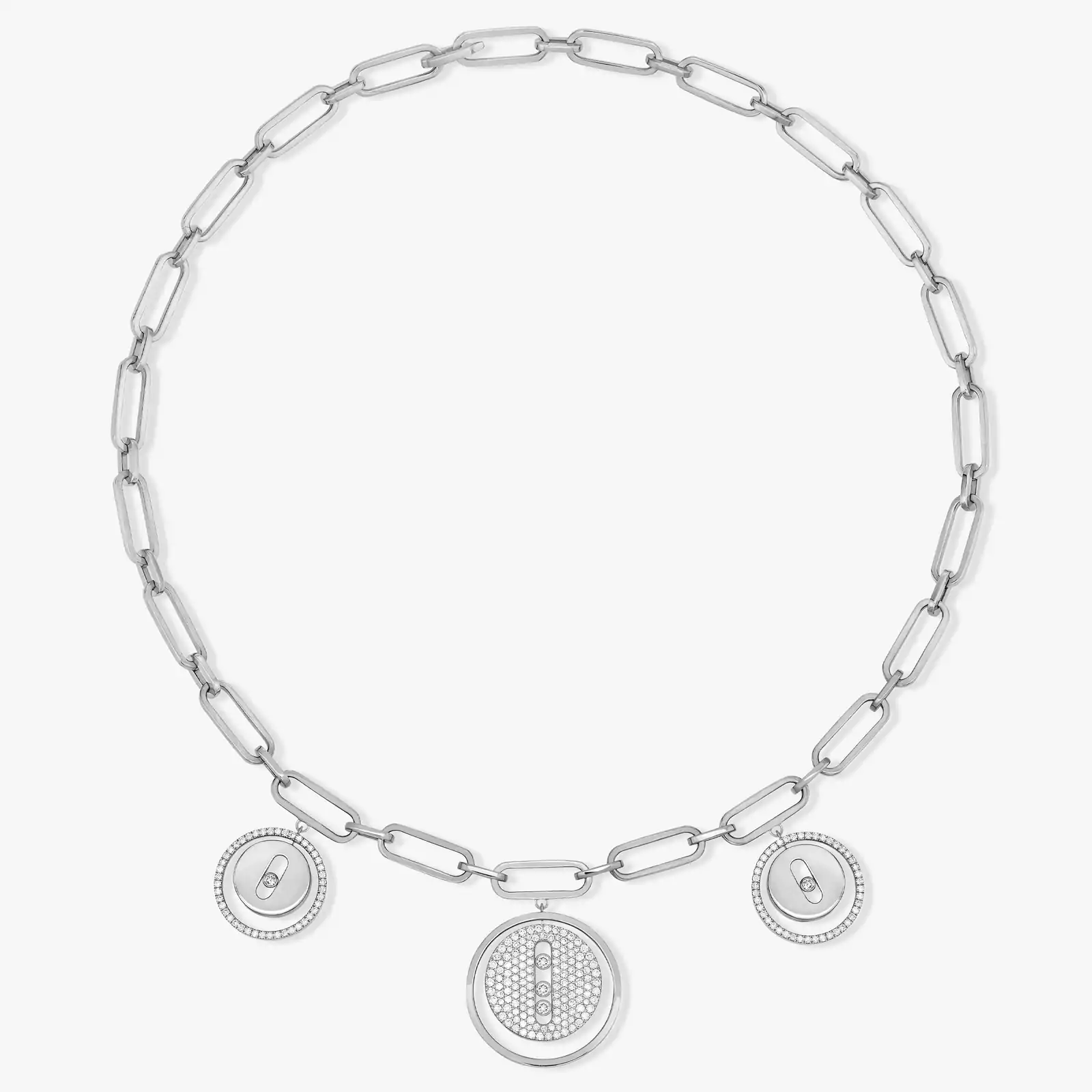 Collier Femme Or Blanc Diamond Choker Lucky Move Charms 11972-WG