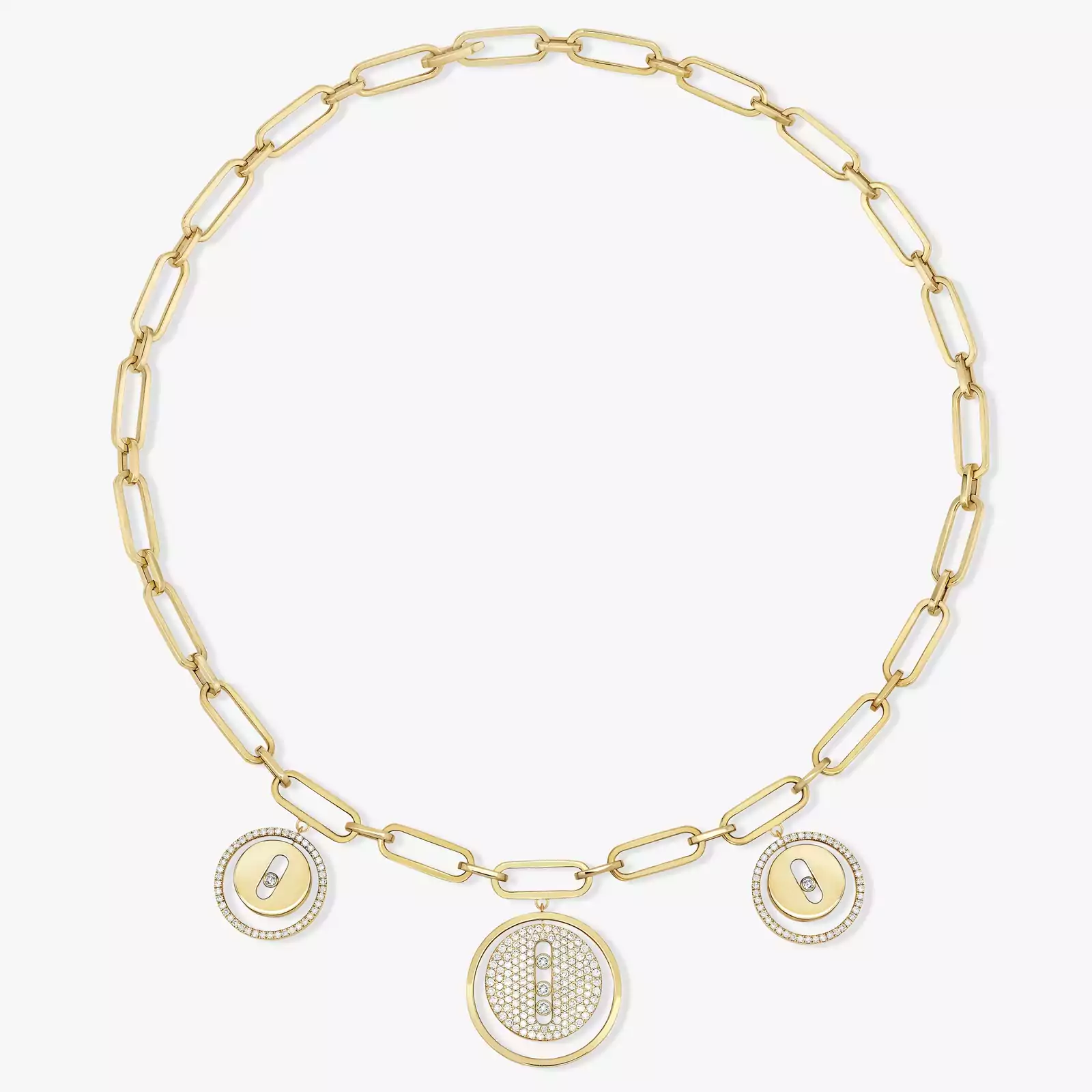 Collier Femme Or Jaune Diamond Choker Lucky Move Charms 11972-YG