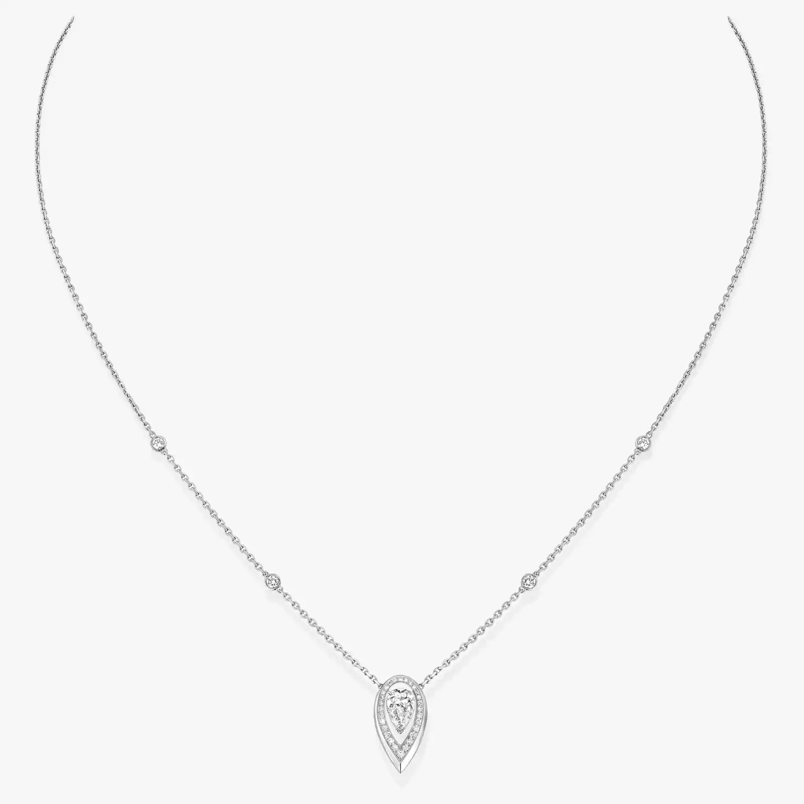 Collana Donna Oro bianco Diamante Fiery 0,25 carati 13239-WG