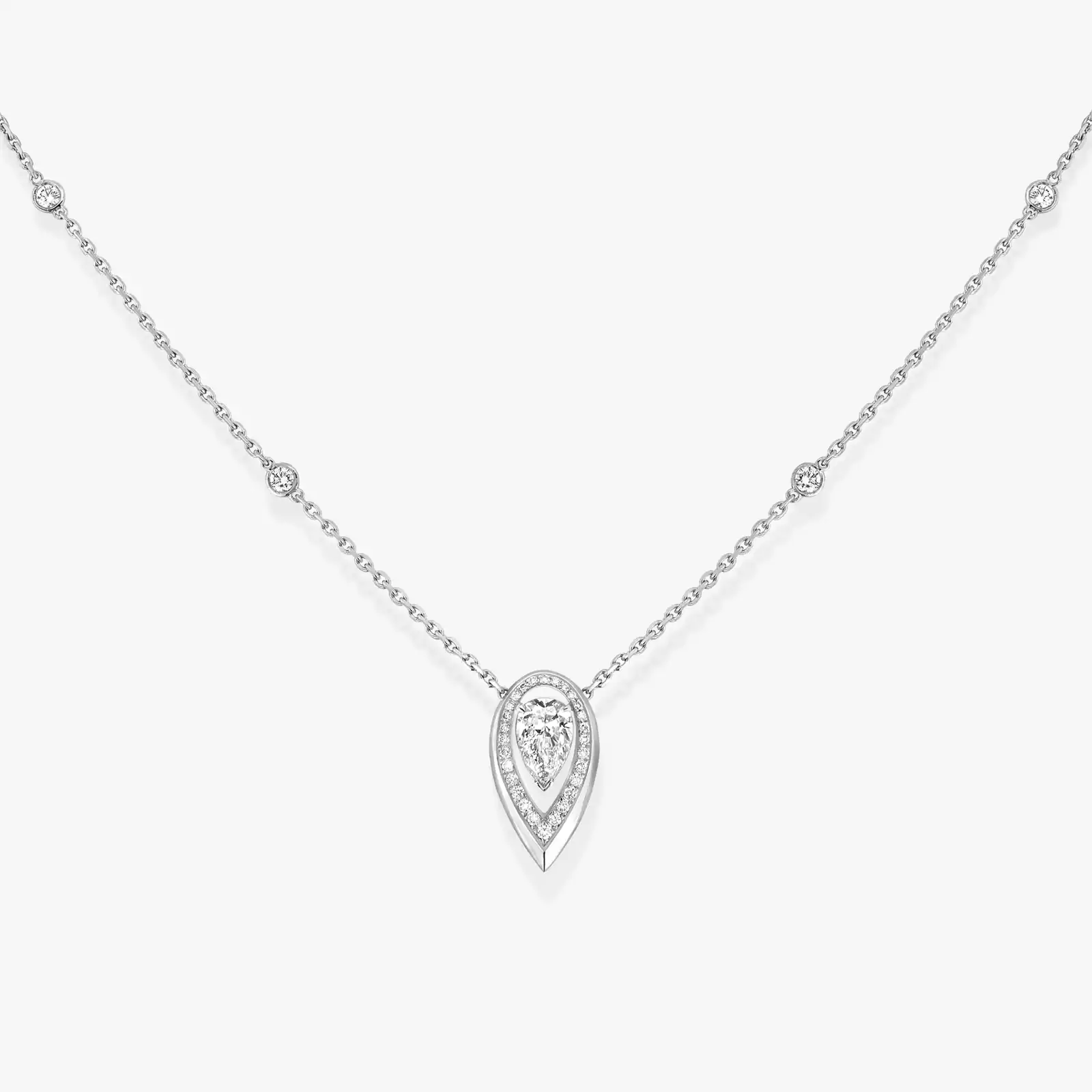 Collana Donna Oro bianco Diamante Fiery 0,25 carati 13239-WG